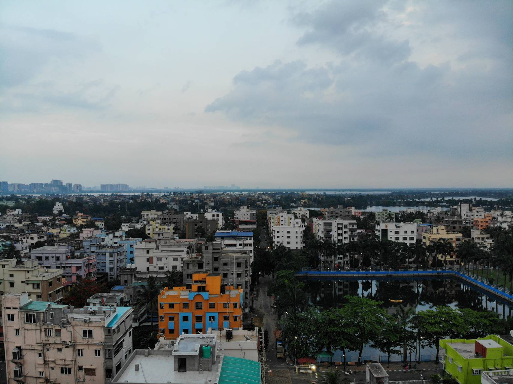 Kolkata, city skyline, cloudy sky, HD Desktop Wallpaper