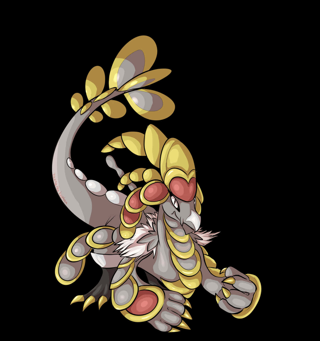 Kommo-o, golden, gray, HD Phone Wallpaper