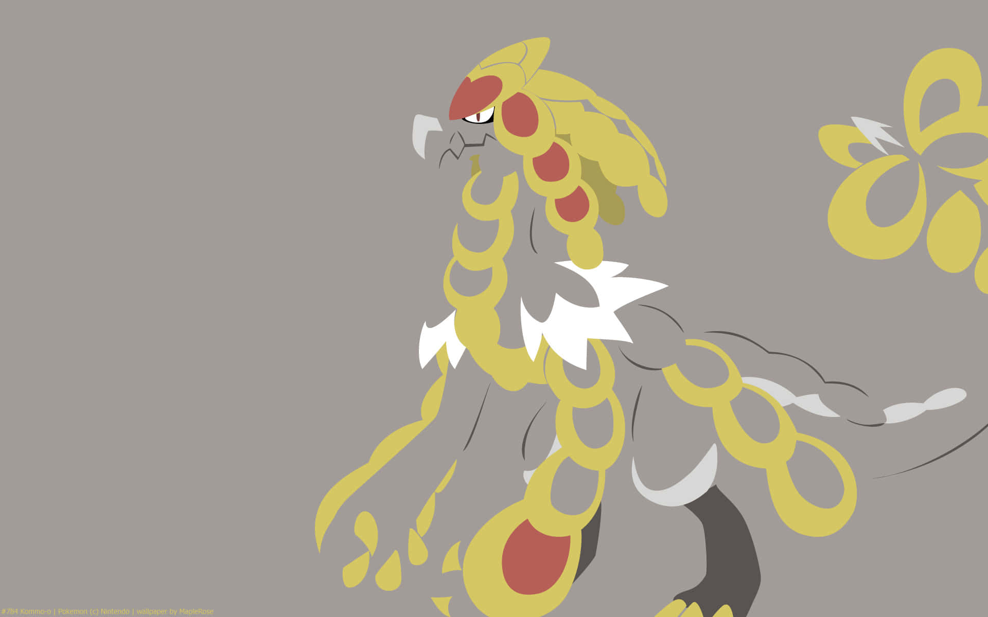 Kommo-o, gray, digital illustration, Full HD Desktop Wallpaper