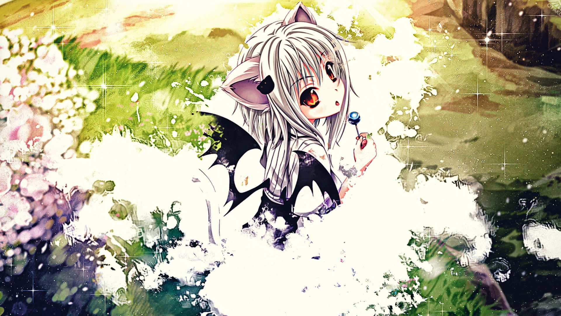 Koneko Toujou, anime form, silver hair, Full HD Desktop Wallpaper
