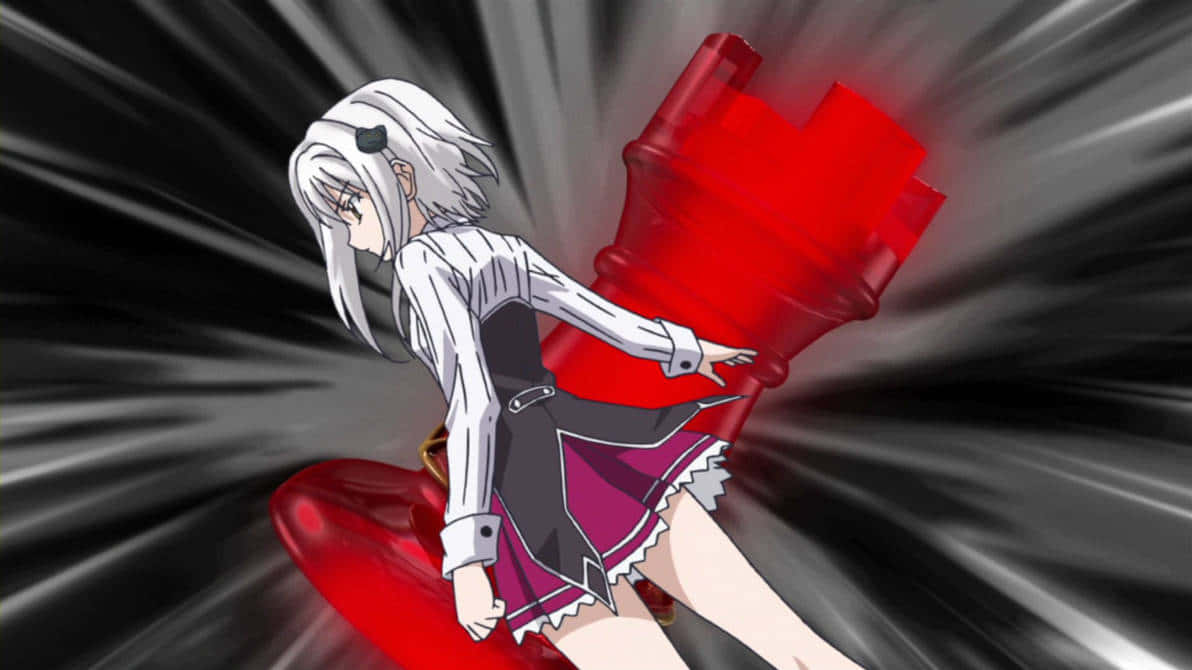 Koneko Toujou, white-haired anime girl, school uniform, SD Desktop Wallpaper