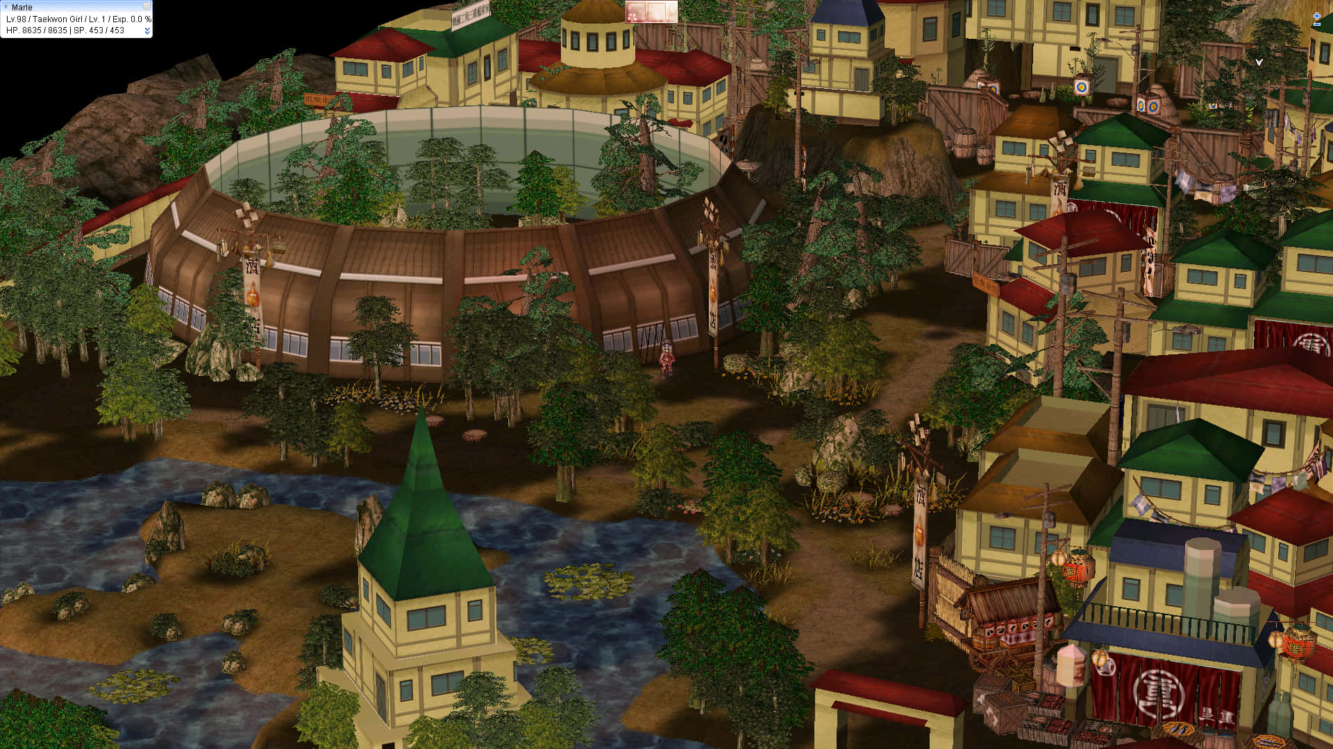 Konoha, dawn, anime-style village, Full HD Desktop Wallpaper