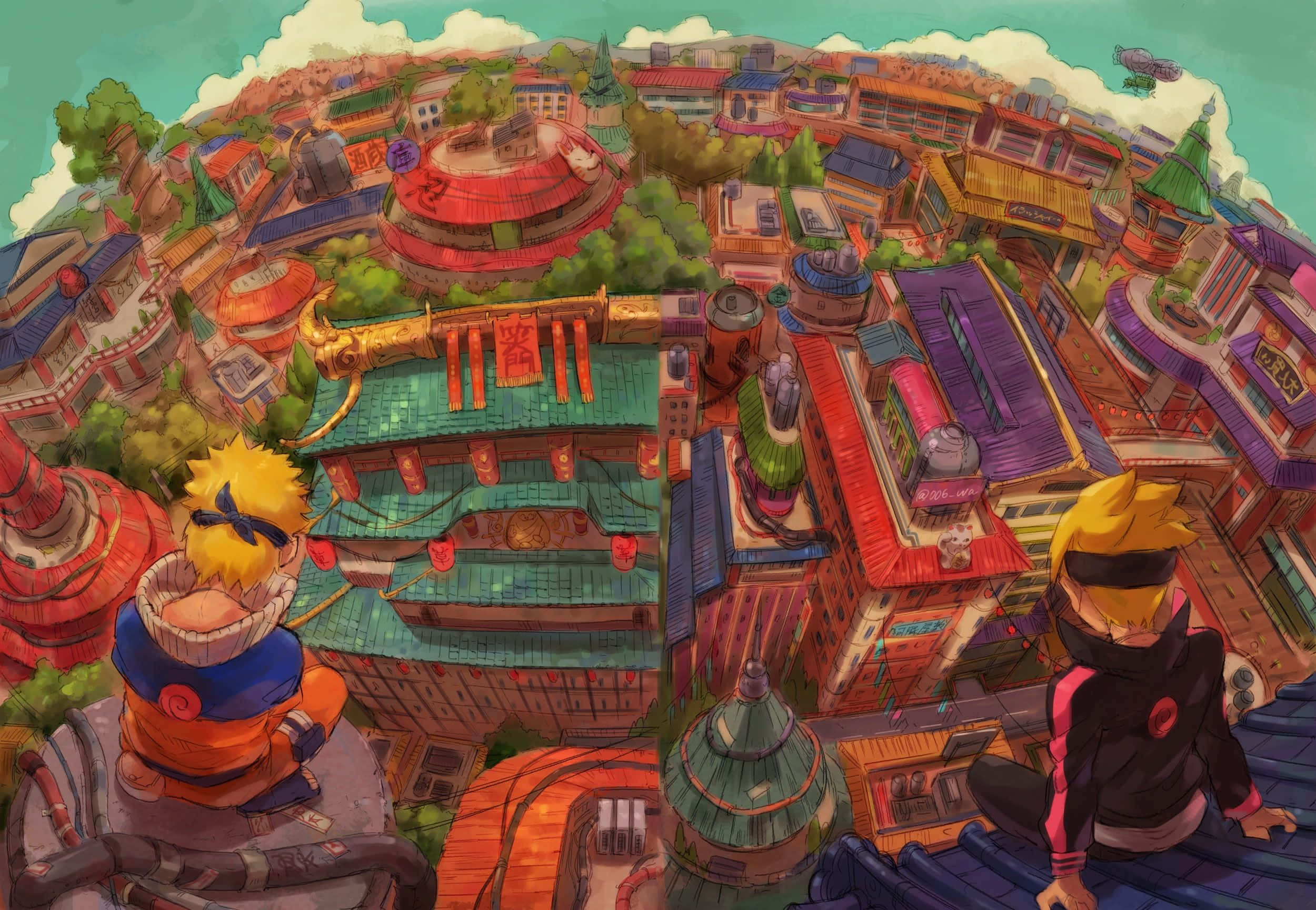 Naruto, Boruto, Hidden Leaf Village, Full HD Desktop Wallpaper
