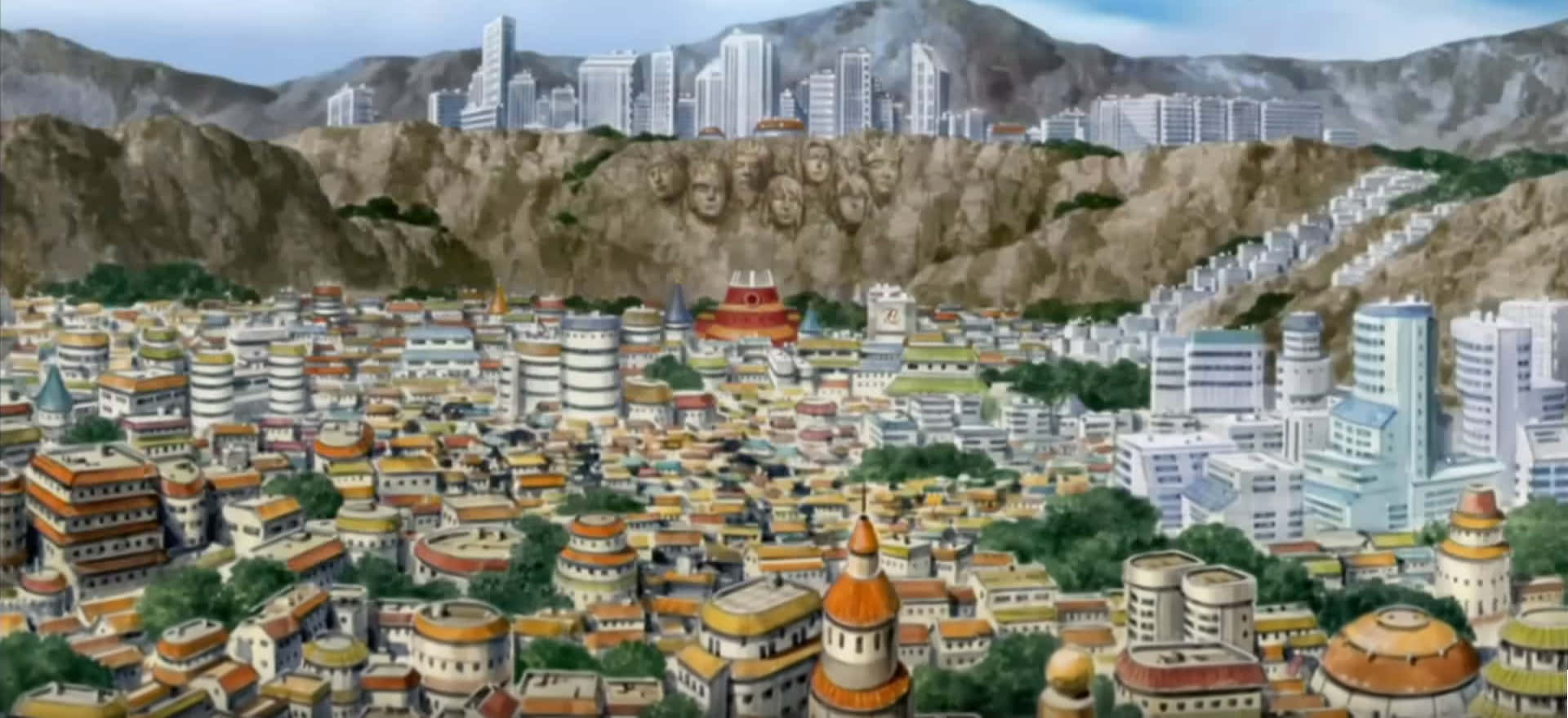 Konoha, mountains, valley, Full HD Desktop Wallpaper