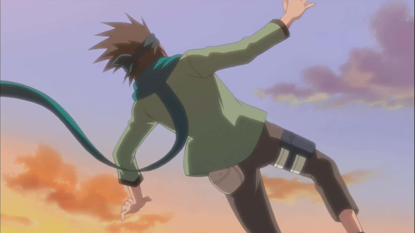 Konohamaru Sarutobi, spiky hair, sunset sky, HD Desktop Wallpaper