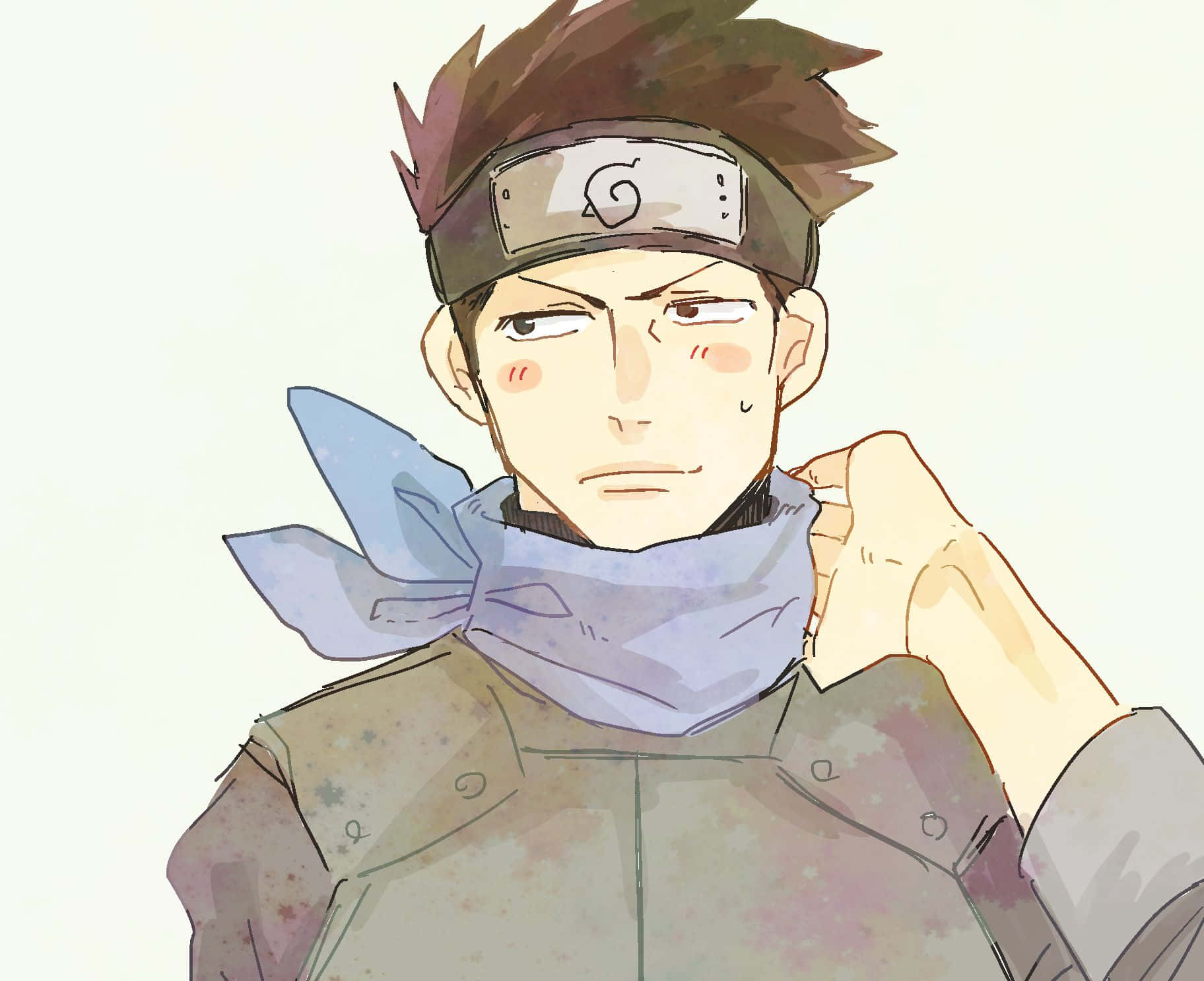 Konohamaru Sarutobi, spiky brown hair, blue scarf, HD Desktop Wallpaper