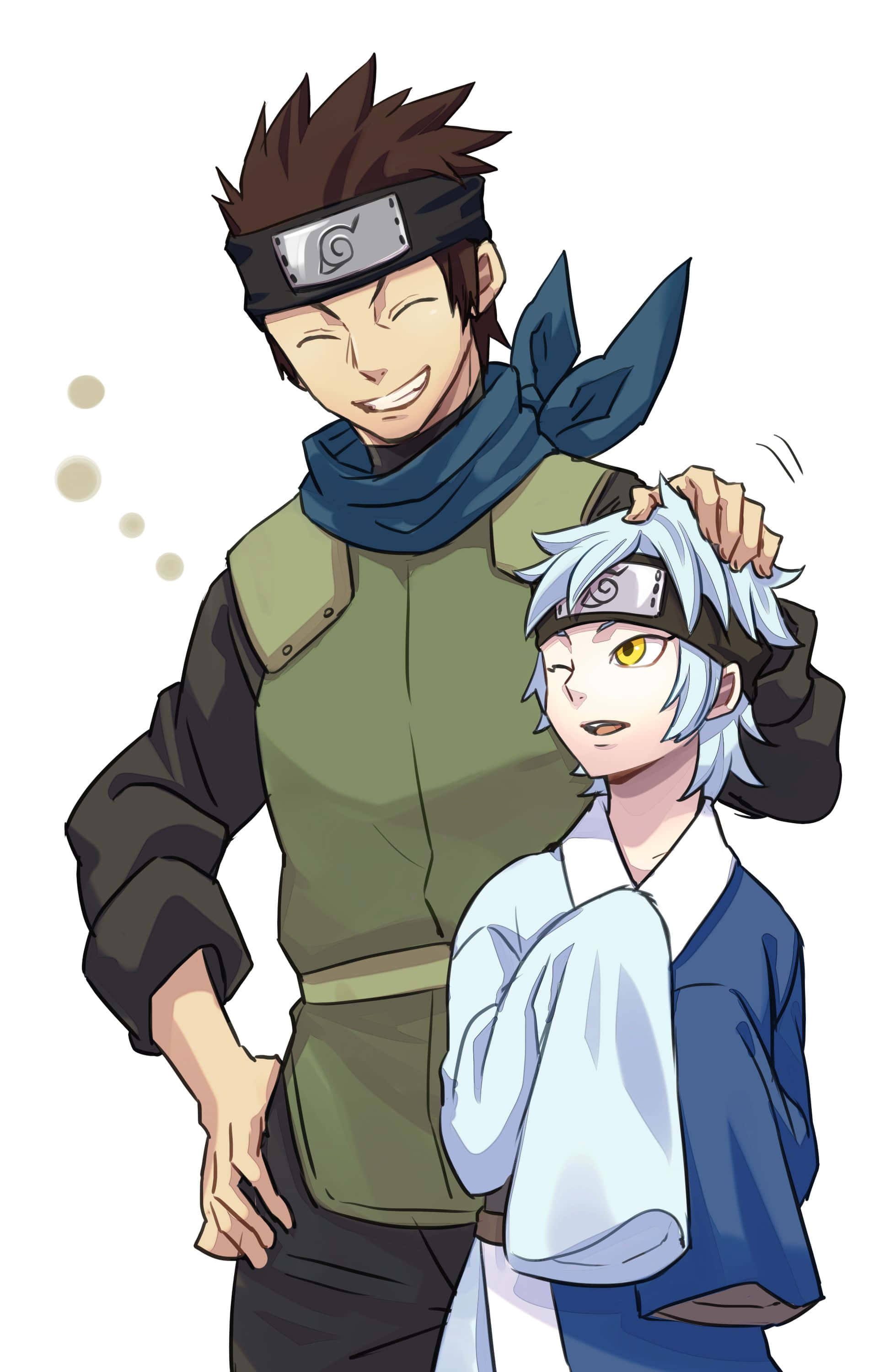 Konohamaru Sarutobi, brown hair, green vest, 2K Phone Wallpaper