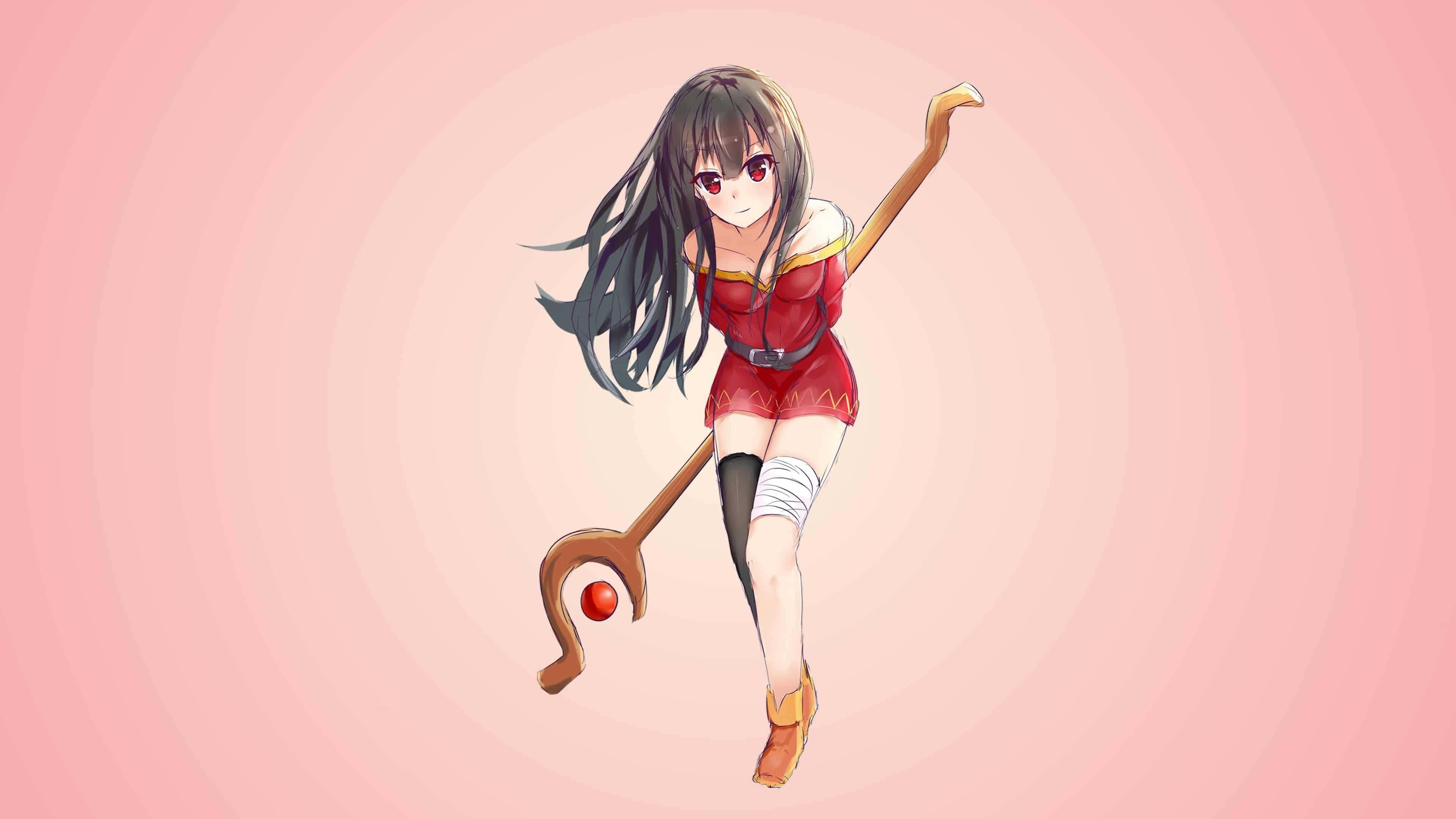 Konosuba 4K, anime girl, long dark hair, 4K Desktop Wallpaper