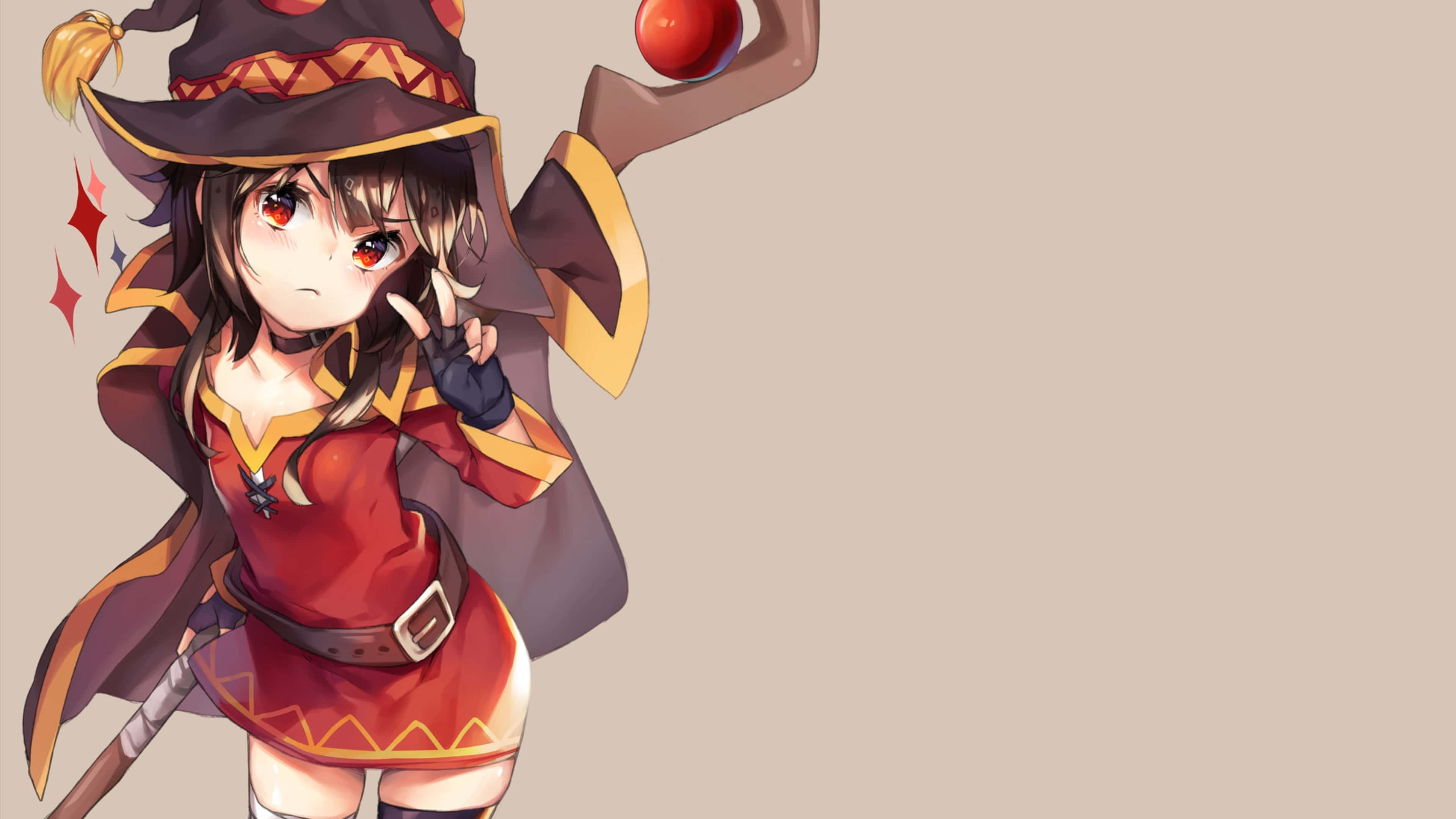 Konosuba 4K, red hat, sword, 4K Desktop Wallpaper