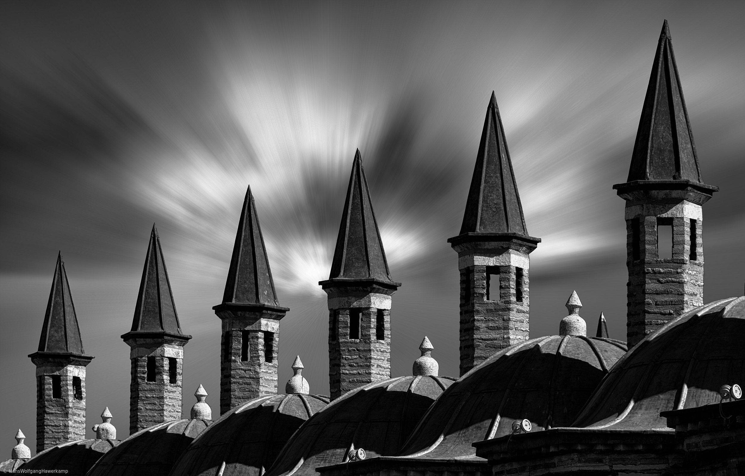 Konya, stone spires, domes, Full HD Desktop Wallpaper