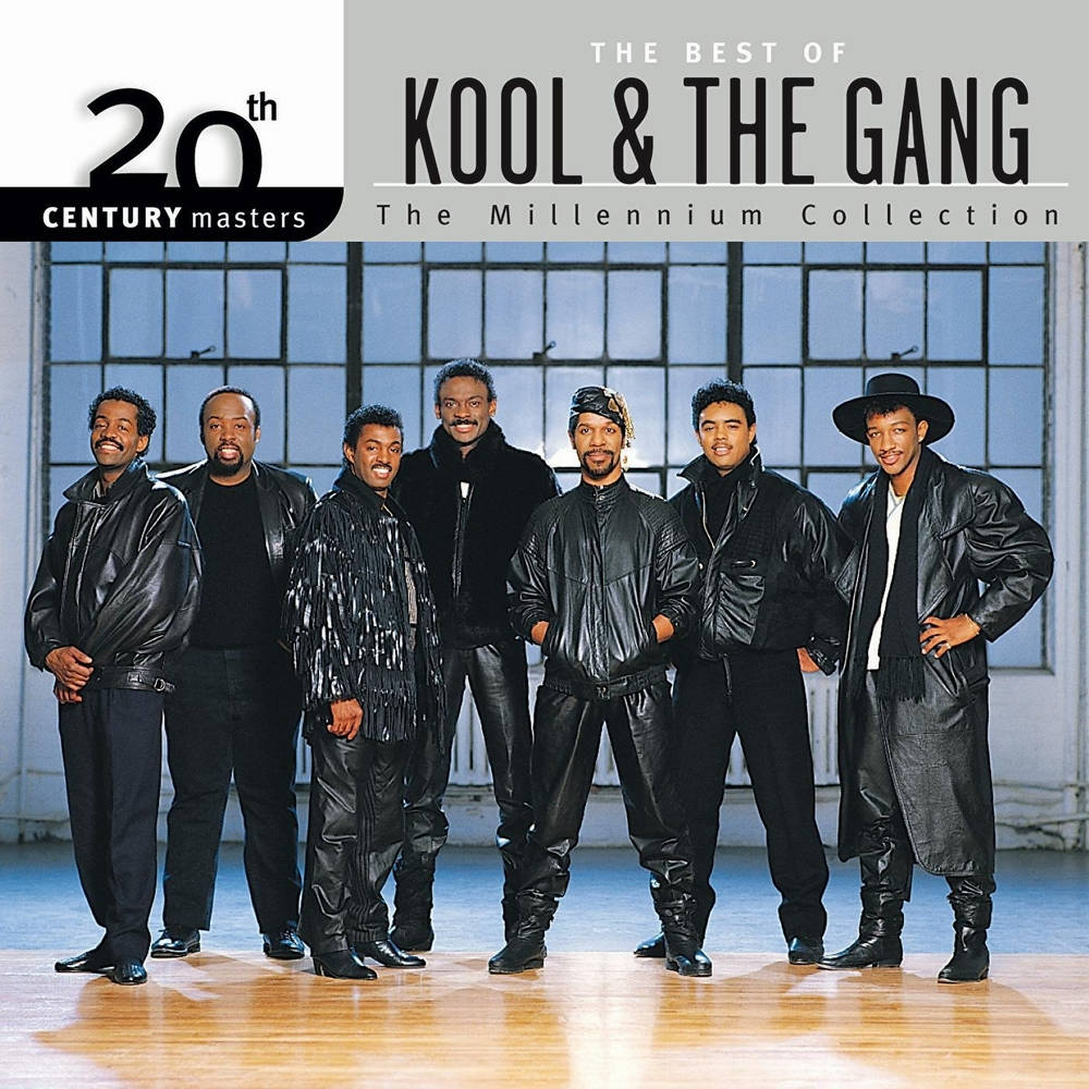 Kool And The Gang, greatest hits album cover, black leather and fringe outfits, SD Desktop Wallpaper