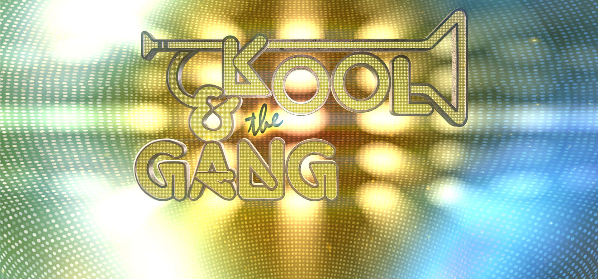 Kool & the Gang, golden retro logo, trumpet, Full HD Desktop Wallpaper