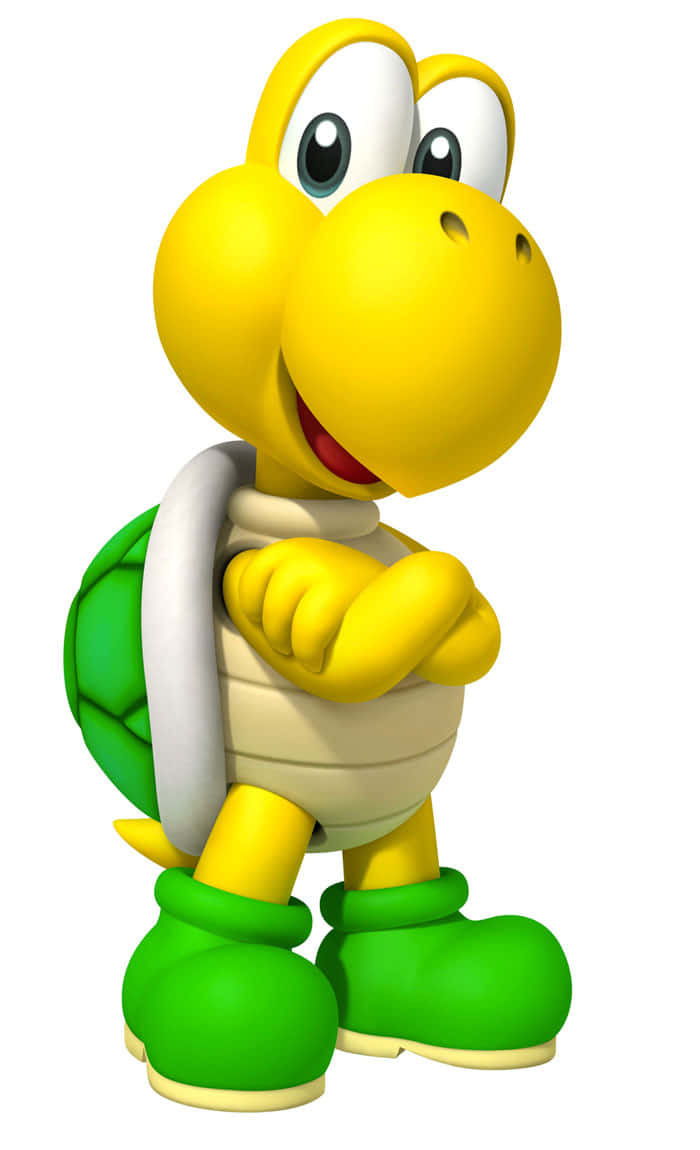 Koopa Troopa, yellow, green shell, SD Phone Wallpaper