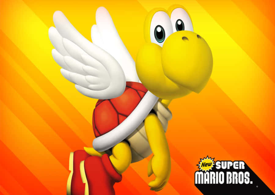 Koopa Troopa, yellow, white wings, SD Desktop Wallpaper