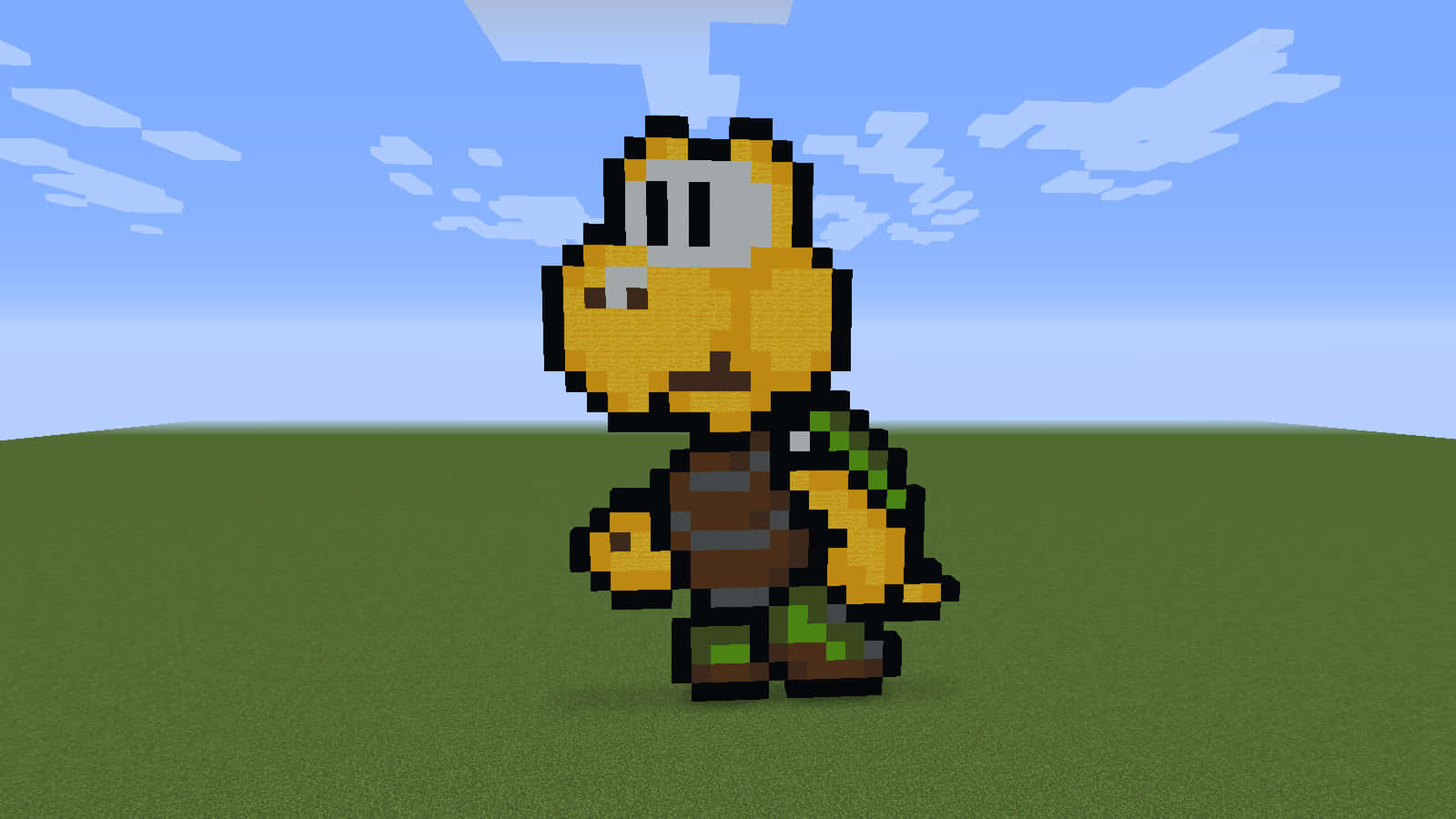 Koopa Troopa, green grass, blue sky, HD Desktop Wallpaper