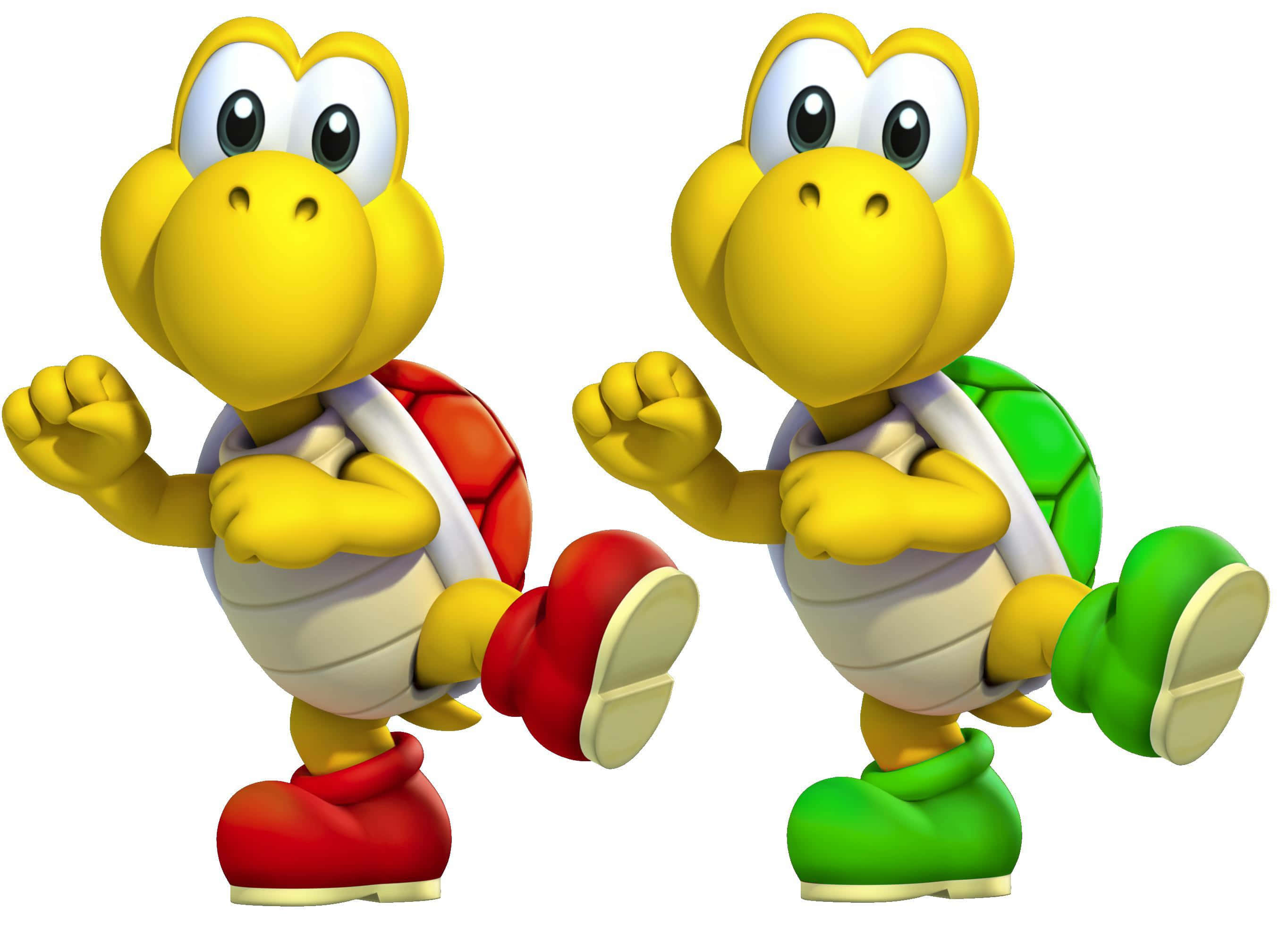 Koopa Troopa, yellow, red and green shoes, 2K Desktop Wallpaper