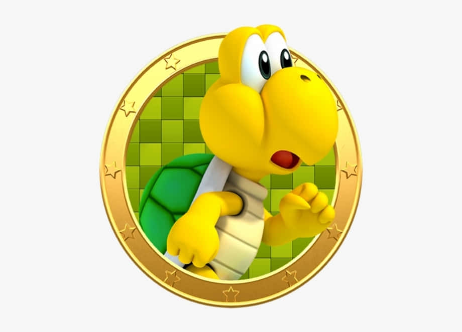 Koopa Troopa, yellow, golden coin, SD Desktop Wallpaper