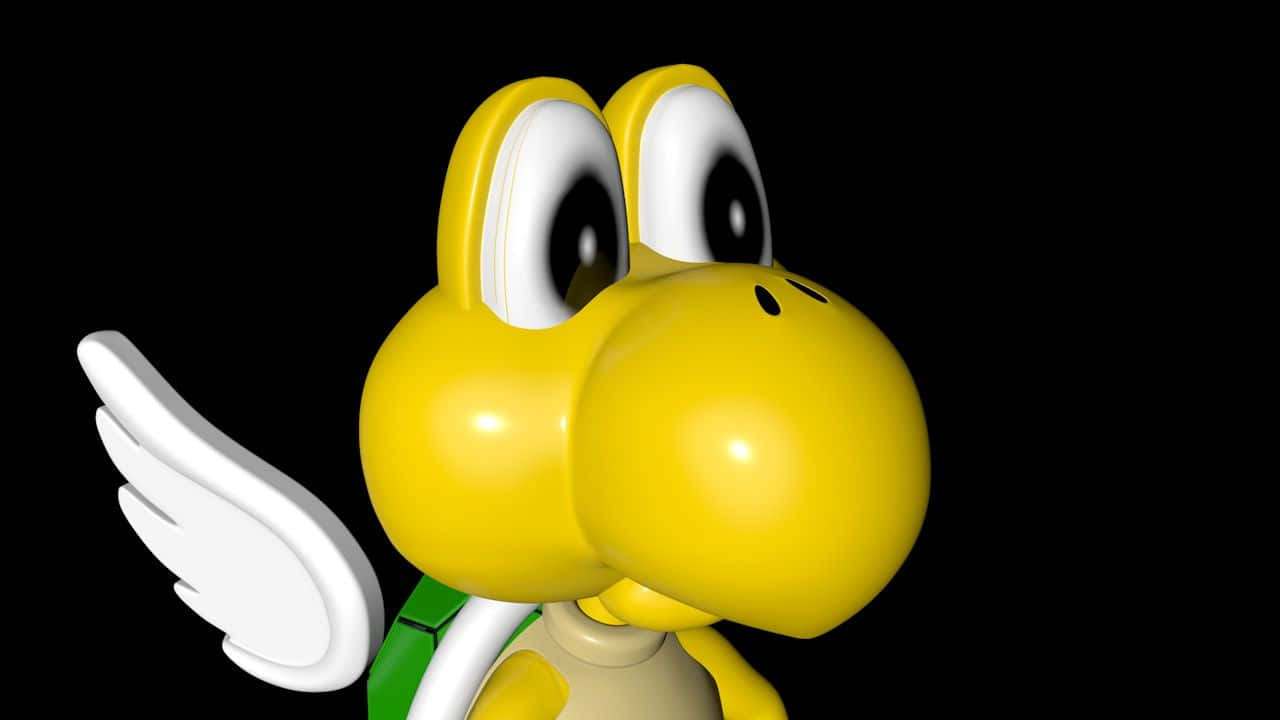 Koopa Troopa, yellow, white wings, HD Desktop Wallpaper