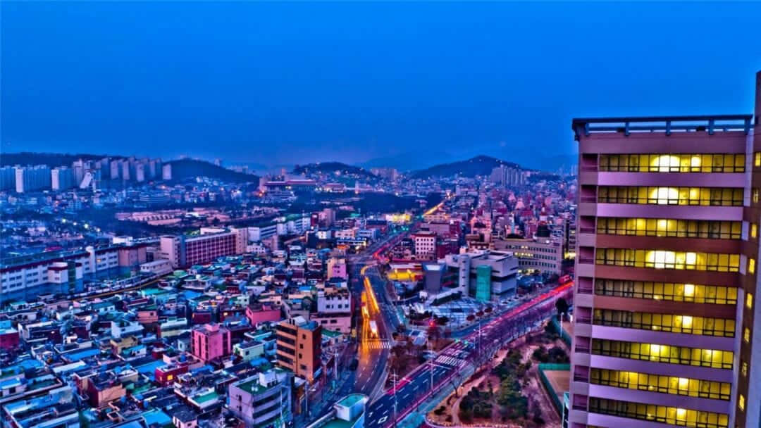 Korean Aesthetic Desktop, dusk, glowing windows, SD Desktop Wallpaper
