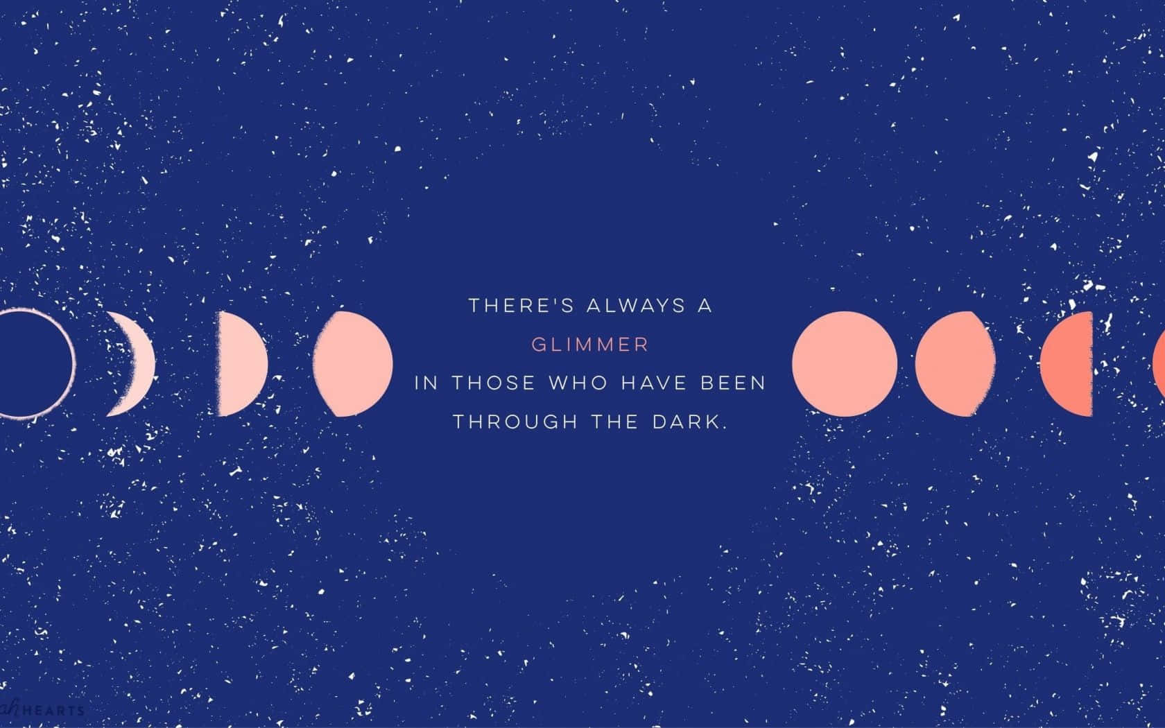 Korean Aesthetic Desktop, deep blue textured background, pink moon phase sequence, HD Desktop Wallpaper