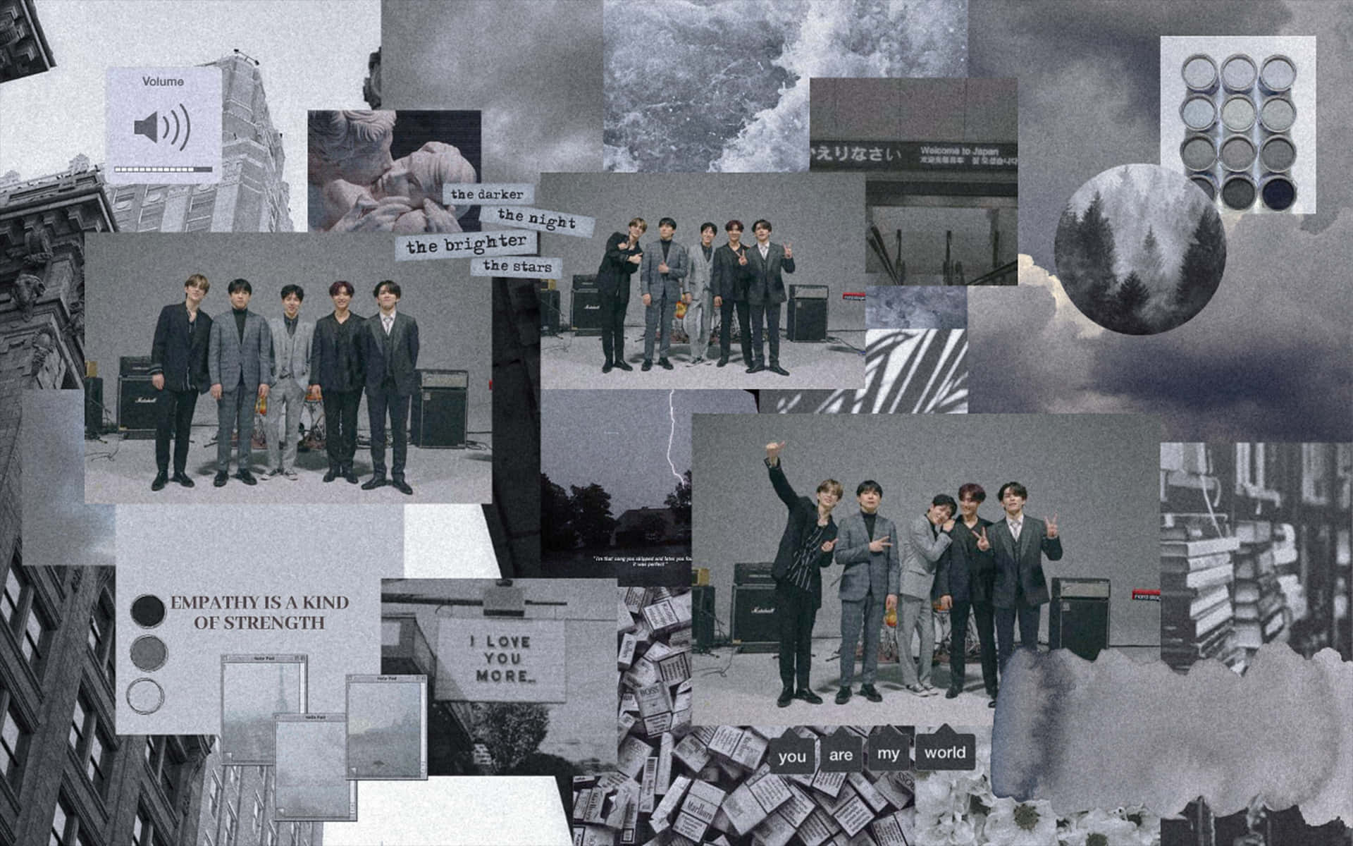 K-pop idols, suits, urban ruins, Full HD Desktop Wallpaper