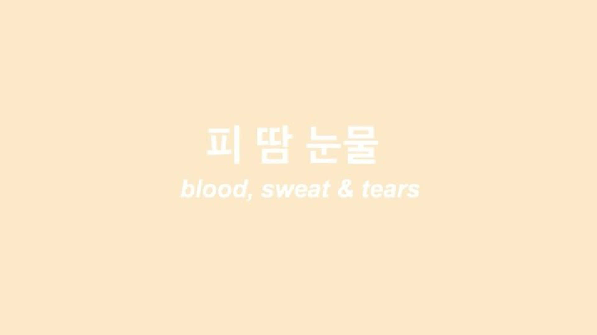 Korean Aesthetic Desktop, peach background, Korean text, Full HD Desktop Wallpaper
