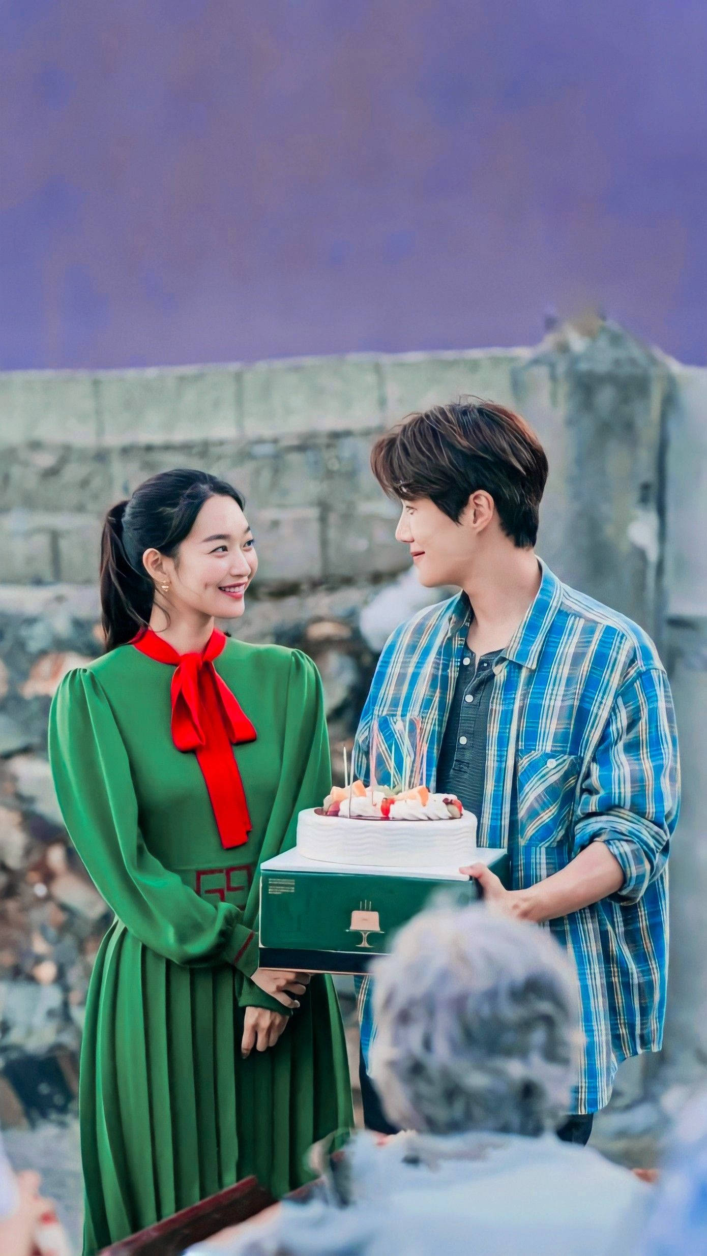 Korean Drama, couple, decorated cake, Full HD Phone Wallpaper