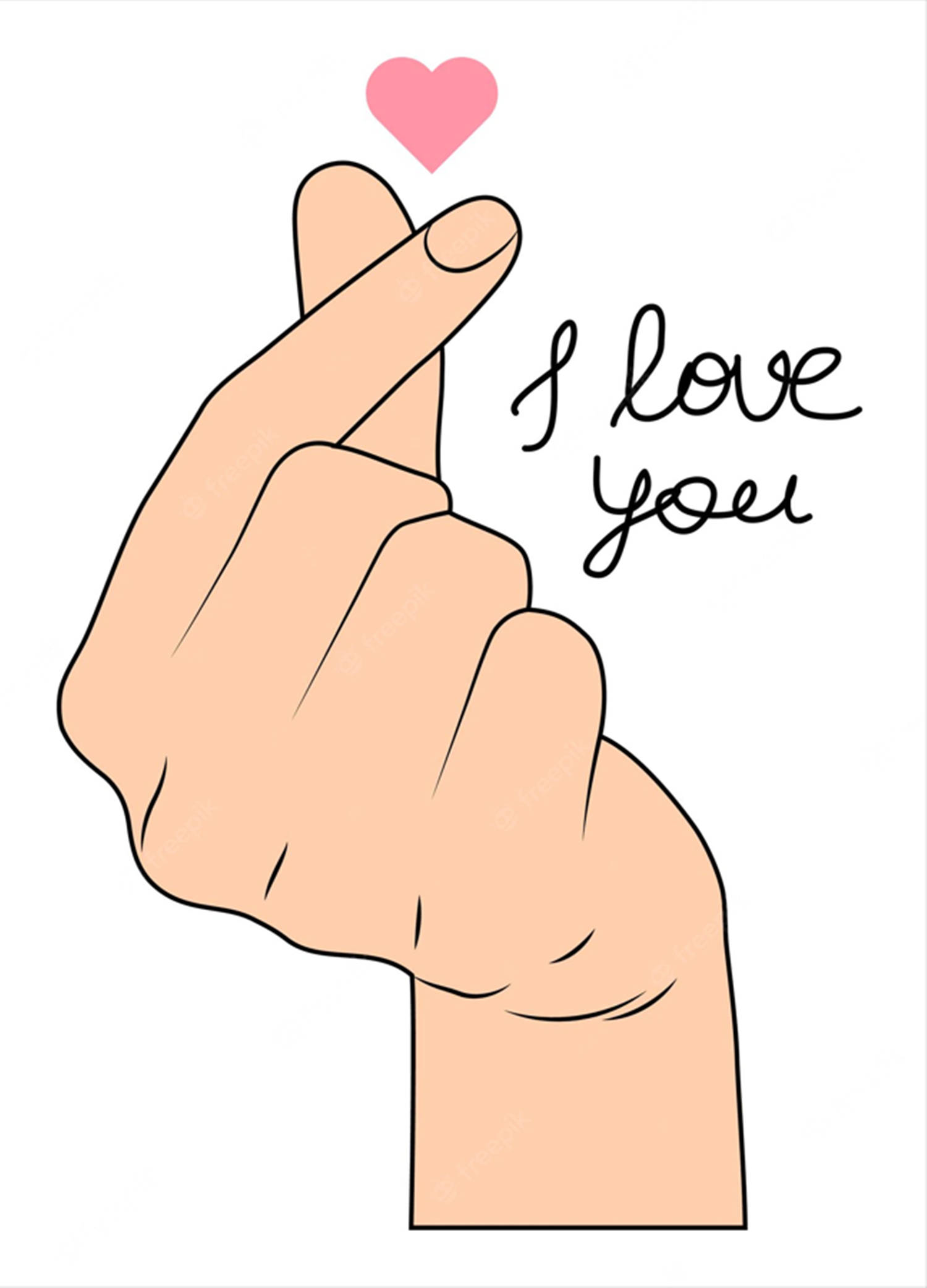 Korean Finger Heart, pink heart, hand making a heart gesture, Full HD Phone Wallpaper