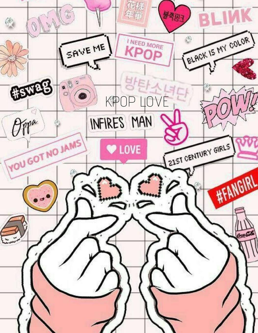Korean Finger Heart, pink sleeves, heart shape, HD Phone Wallpaper