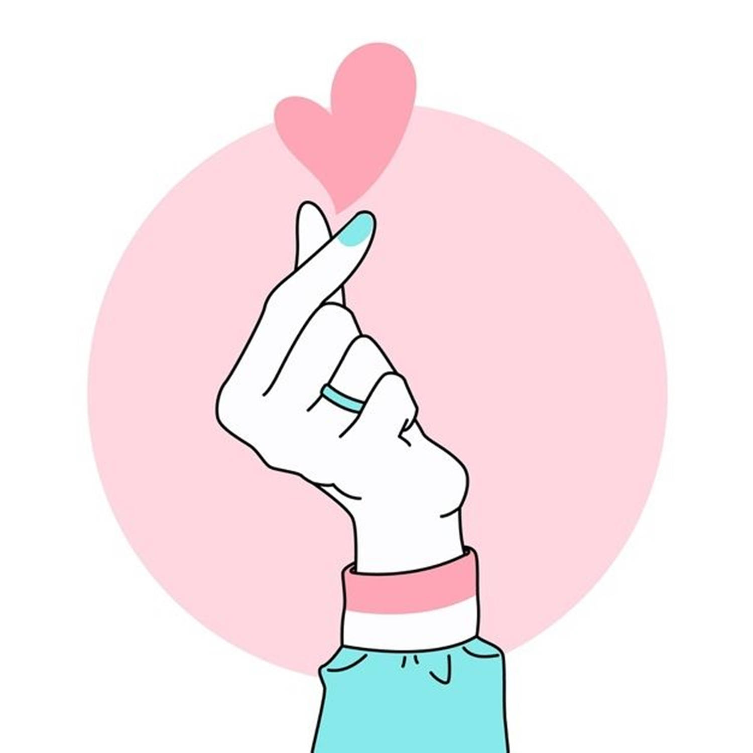 Korean Finger Heart Sign, stylized hand, heart gesture, HD Desktop Wallpaper
