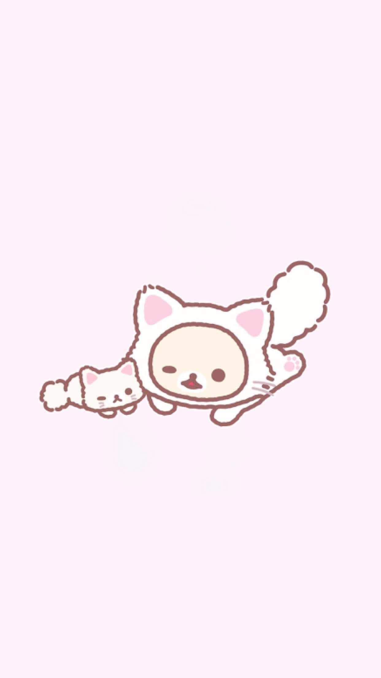 Korilakkuma, pink ears, fluffy tail, Full HD Phone Wallpaper