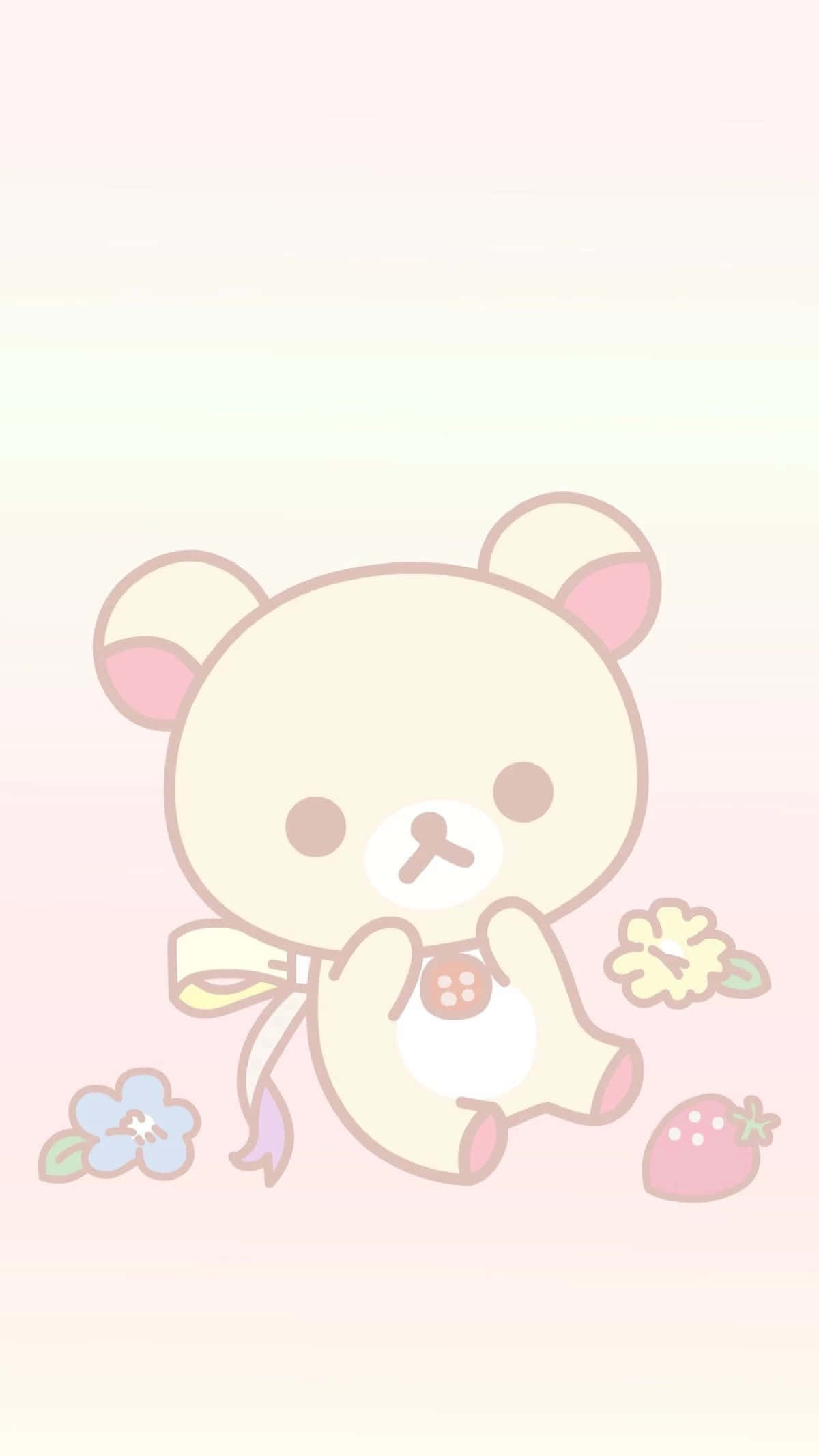 Korilakkuma, cream-colored bear, pink ears, Full HD Phone Wallpaper