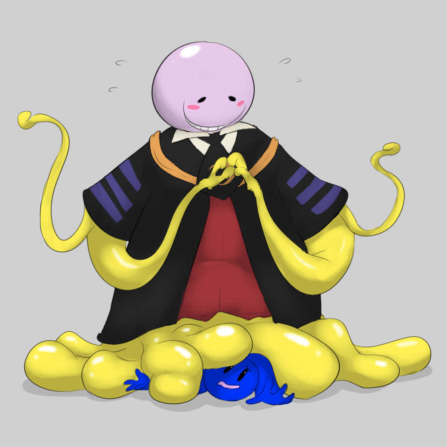 Koro Sensei, purple-skinned, black robe, SD Desktop Wallpaper