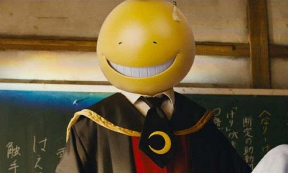 Koro Sensei, yellow spherical head, wide toothy grin, SD Desktop Wallpaper