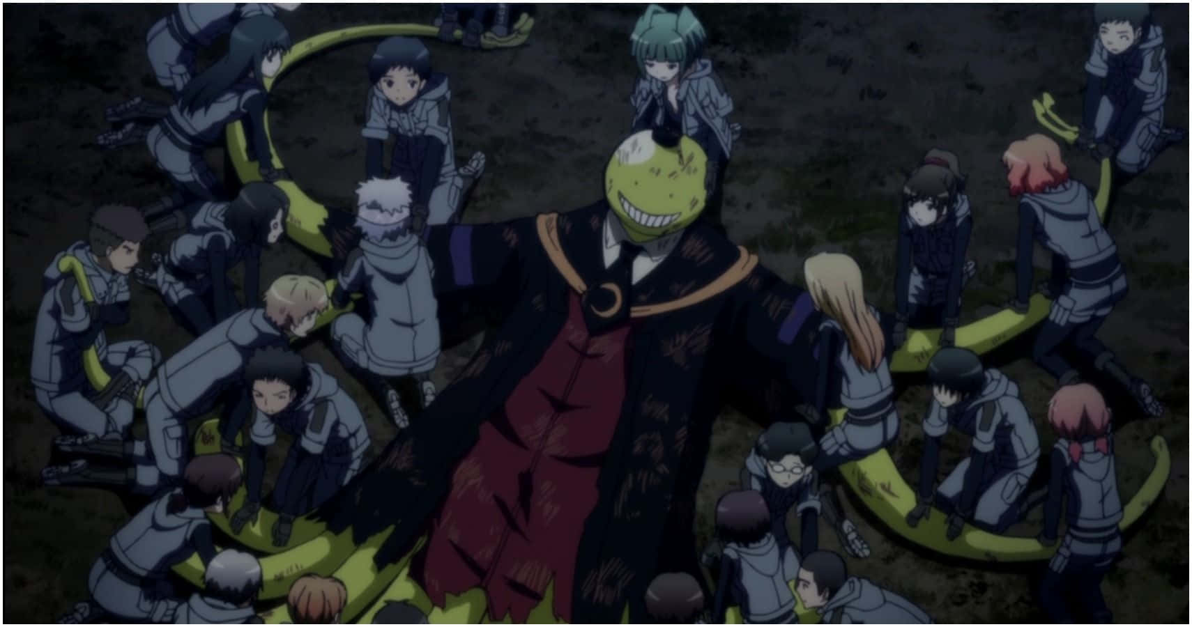 Koro Sensei, classroom, green-skinned, HD Desktop Wallpaper