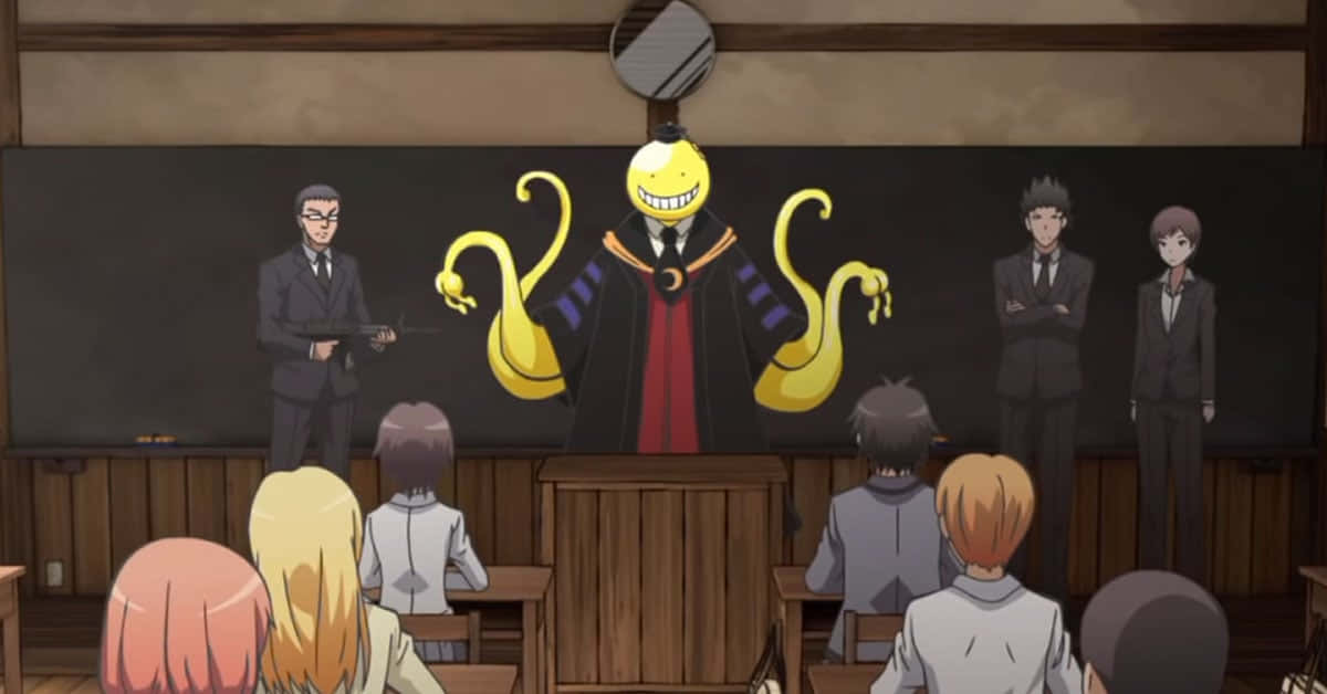Koro Sensei, yellow smiley-faced anime character, snake arms, SD Desktop Wallpaper