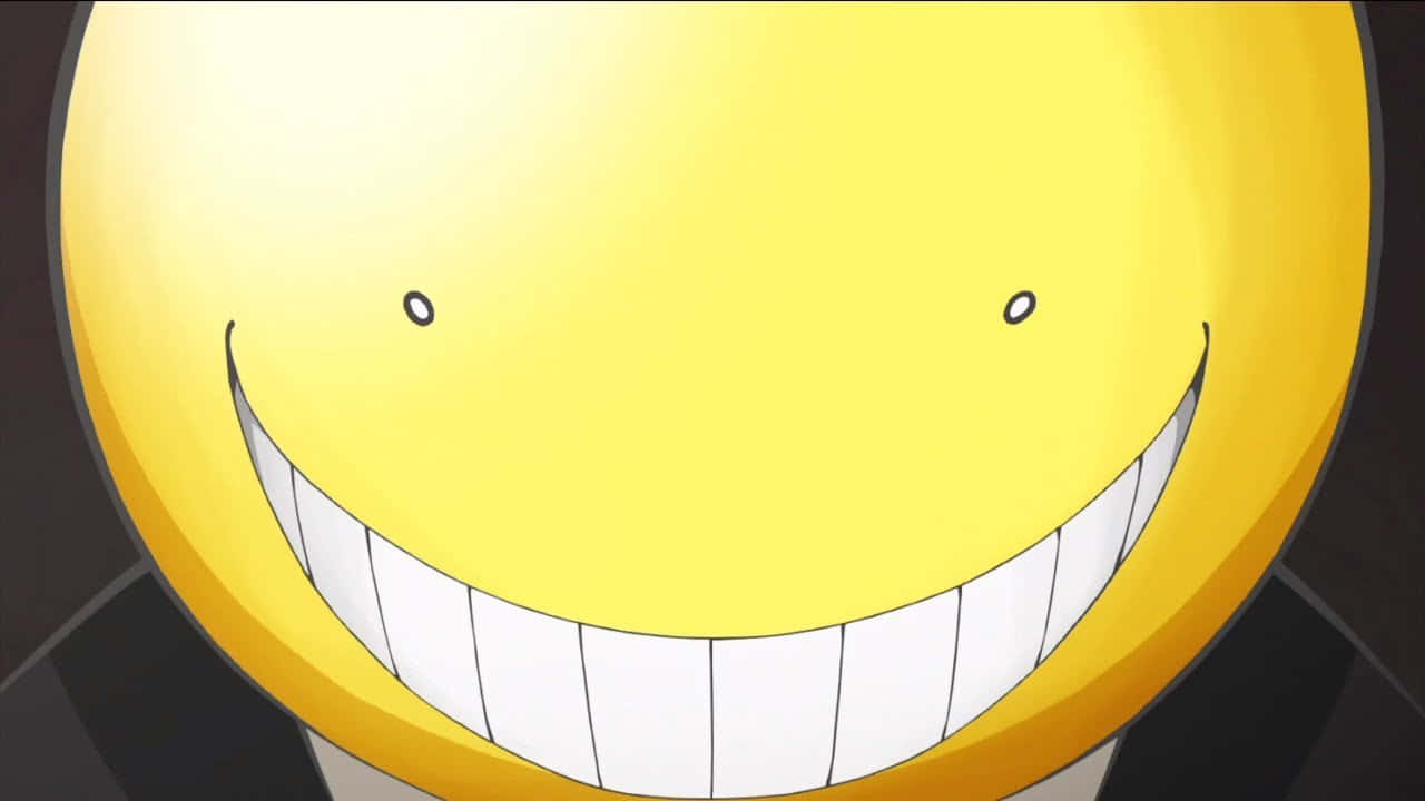 Koro Sensei, bright yellow, animated smiley face, HD Desktop Wallpaper