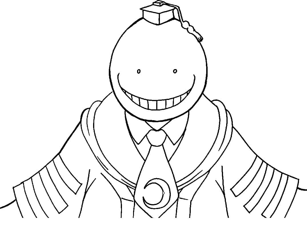 Koro Sensei, graduation attire, mortarboard hat, SD Desktop Wallpaper