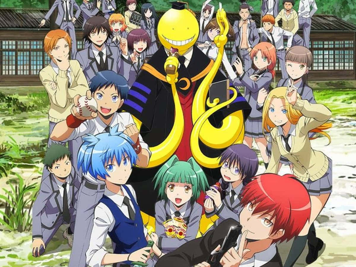 Koro Sensei, classroom, school uniforms, SD Desktop Wallpaper