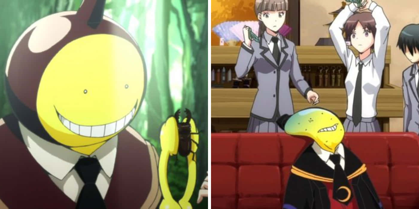 Koro Sensei, yellow smiling mask, beetle, HD Desktop Wallpaper
