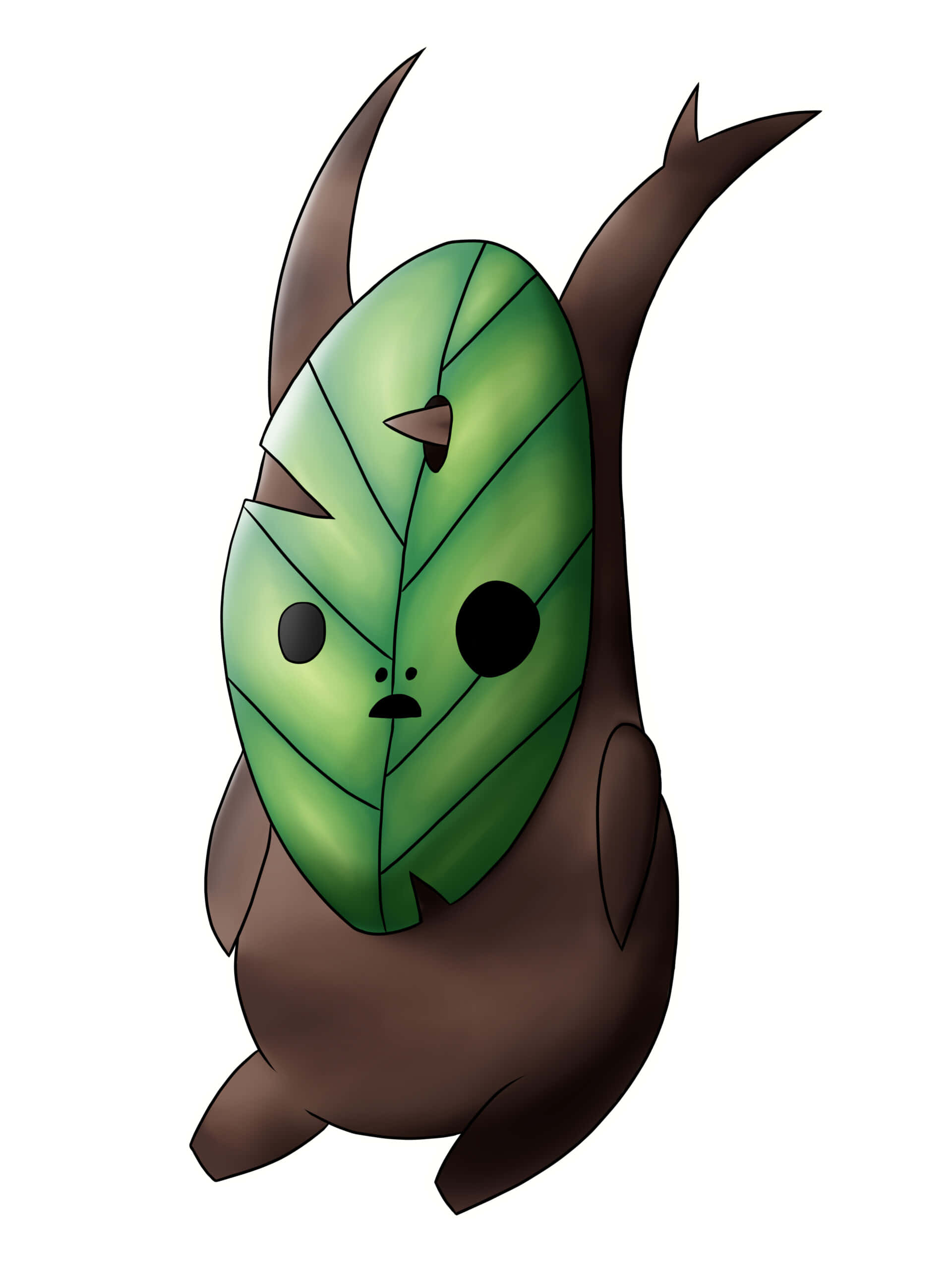 Korok, green leaf head, brown body, 2K Phone Wallpaper