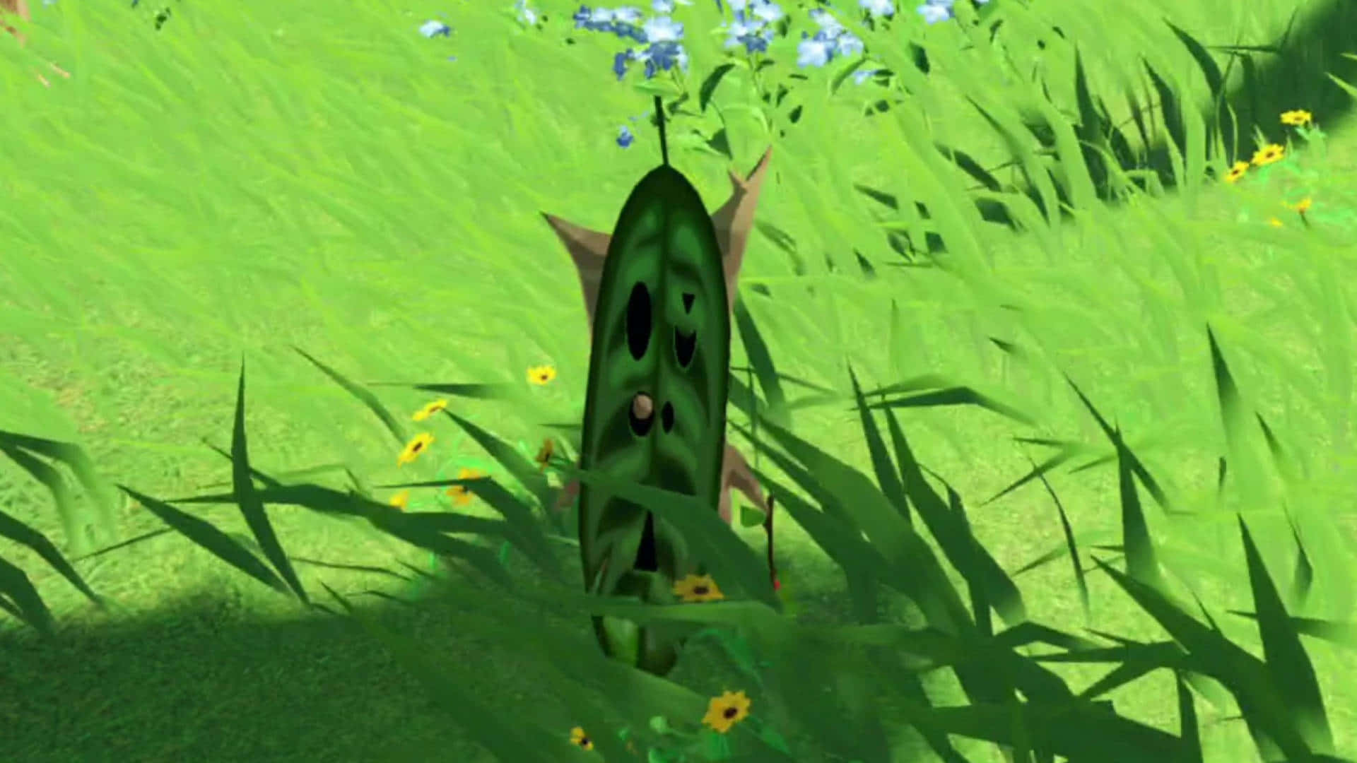 Korok, green bean character, tall grass, Full HD Desktop Wallpaper