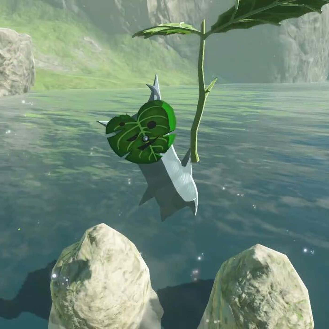 Korok, green leafy creature, face, HD Desktop Wallpaper