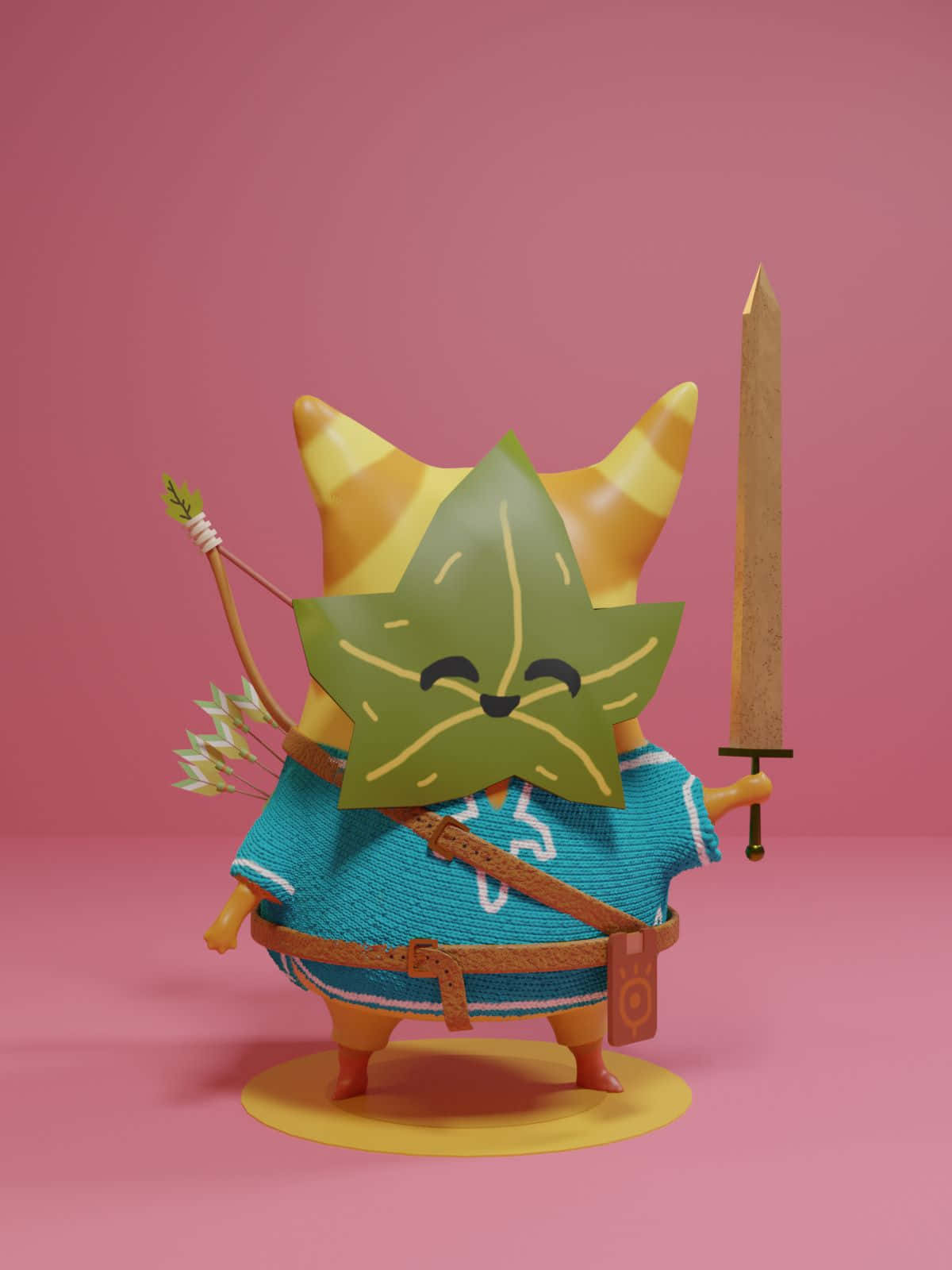 Korok Warrior Figure, leaf-headed, star-shaped face, HD Phone Wallpaper