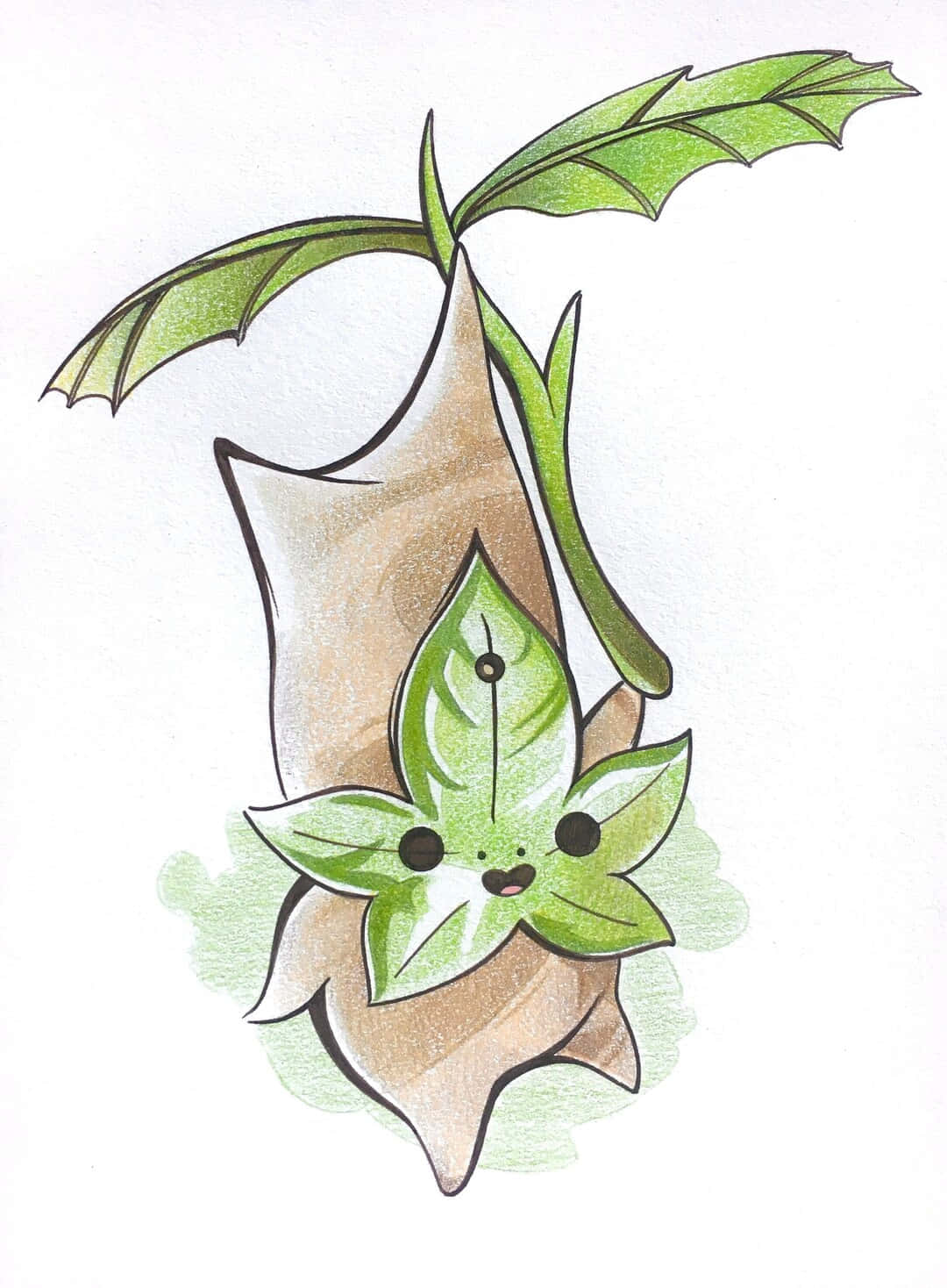 Korok, star-shaped green leaf creature, big eyes, HD Phone Wallpaper