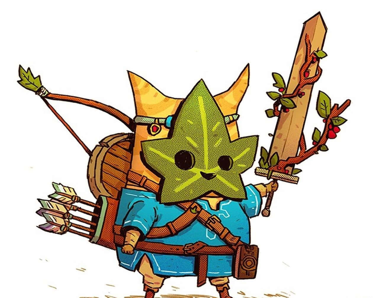 Korok, leaf-headed warrior, blue tunic, HD Desktop Wallpaper