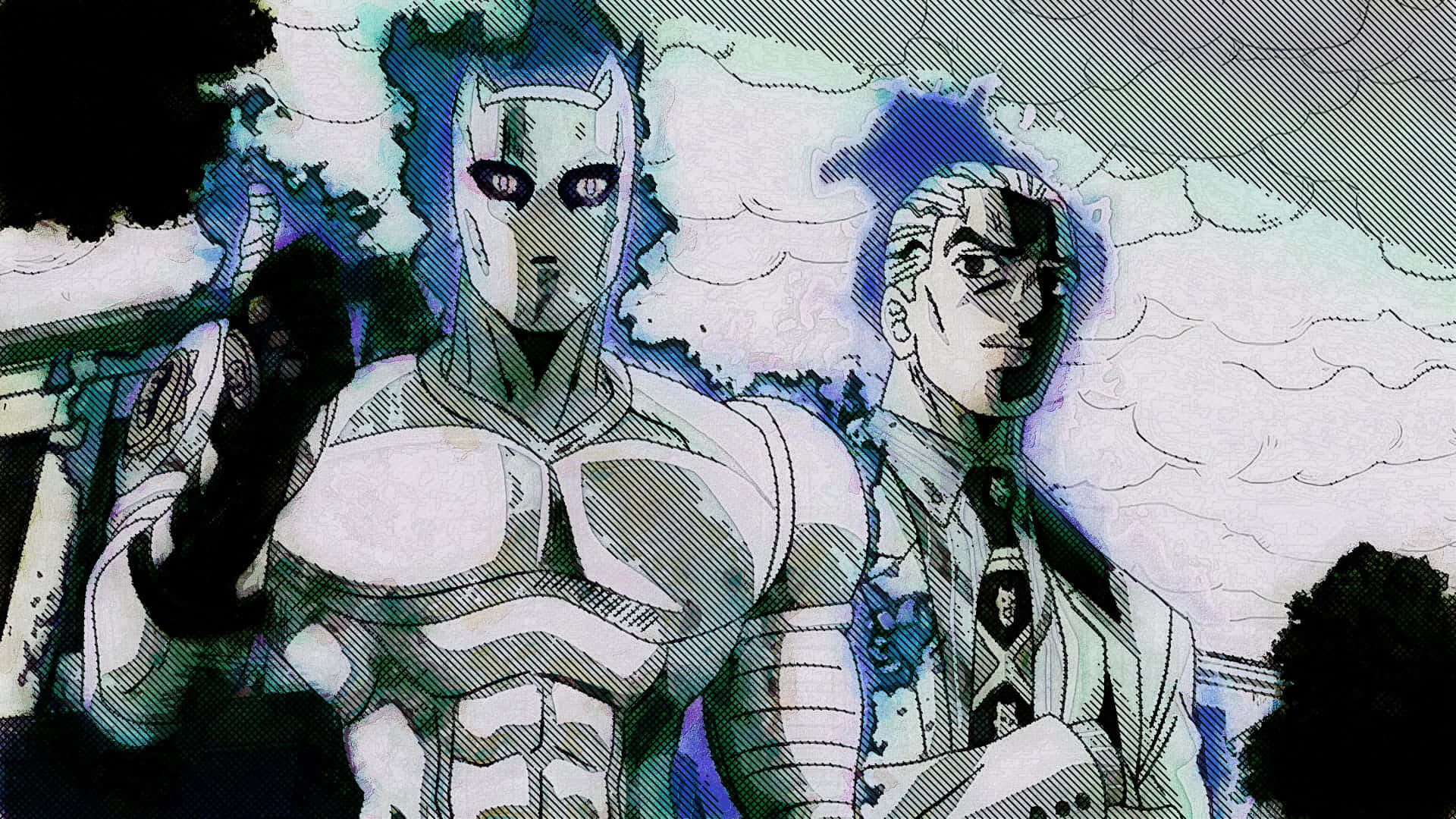 Kosaku Kawajiri, white armor, cloudy sky, Full HD Desktop Wallpaper