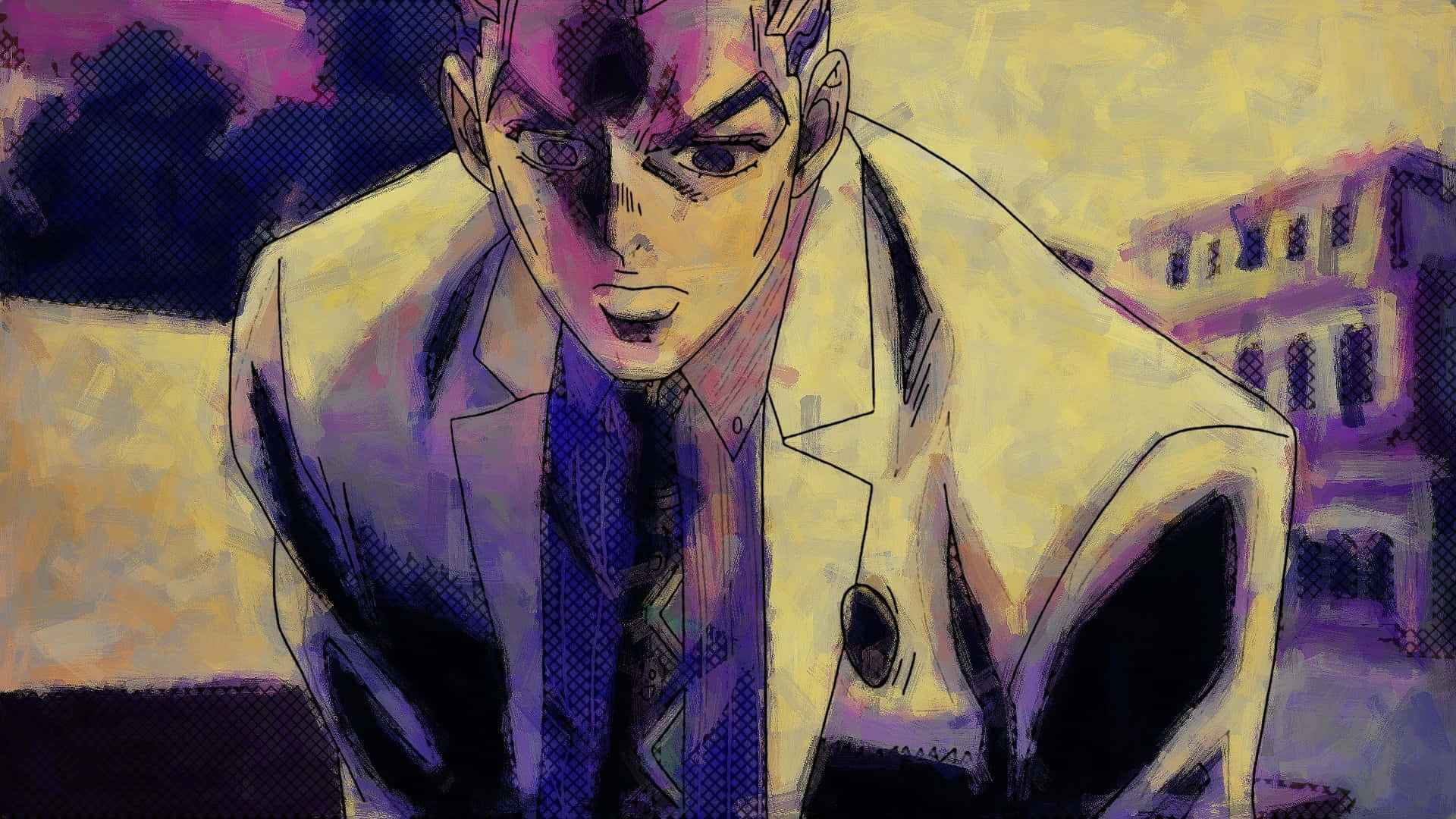 Kosaku Kawajiri, white suit, purple tie, Full HD Desktop Wallpaper
