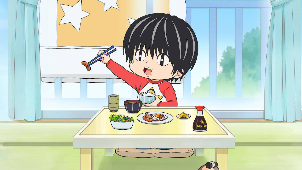 Kotaro Lives Alone, red shirt, noodles, HD Desktop Wallpaper