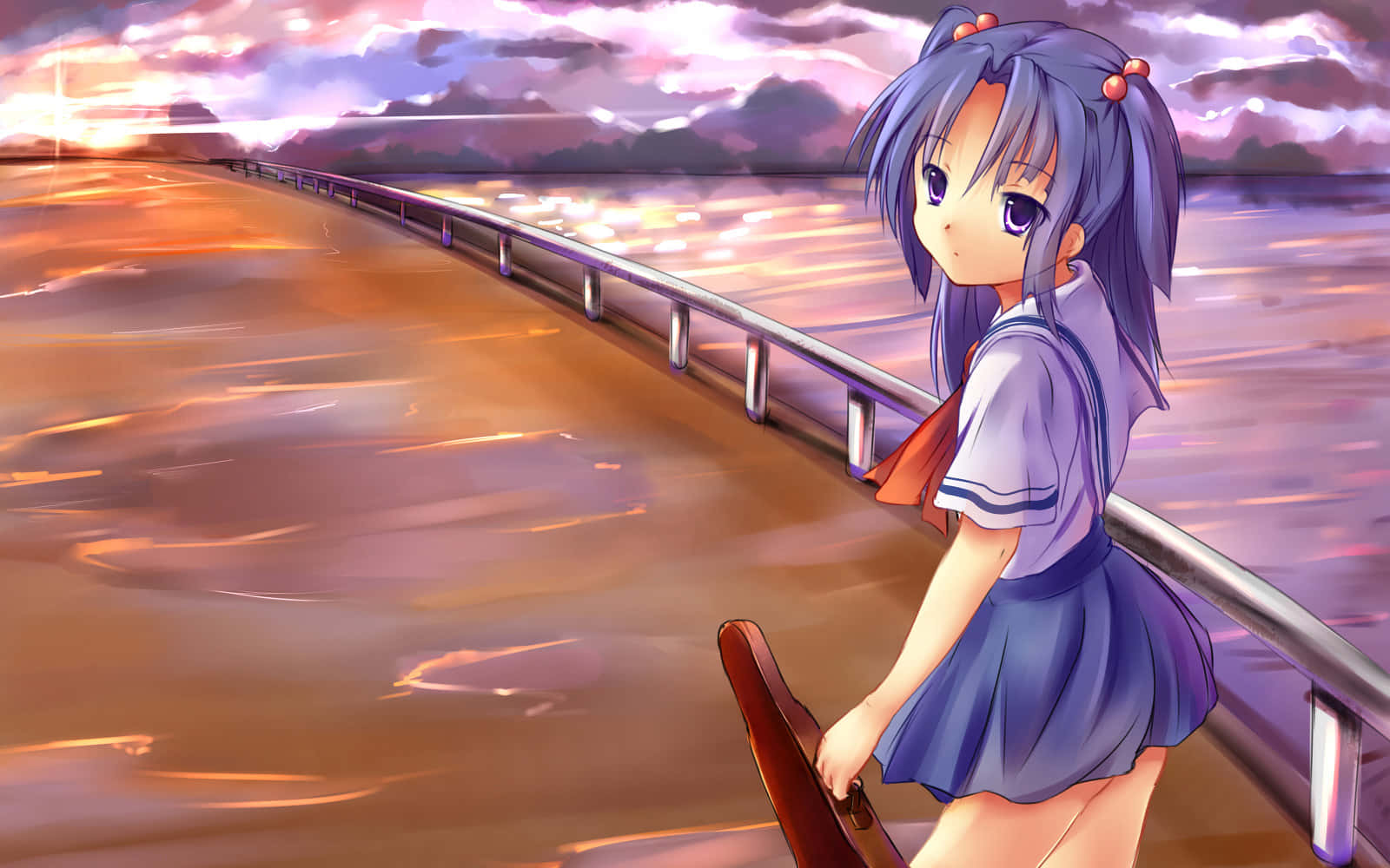 Kotomi Ichinose, blue-haired, school uniform, HD Desktop Wallpaper